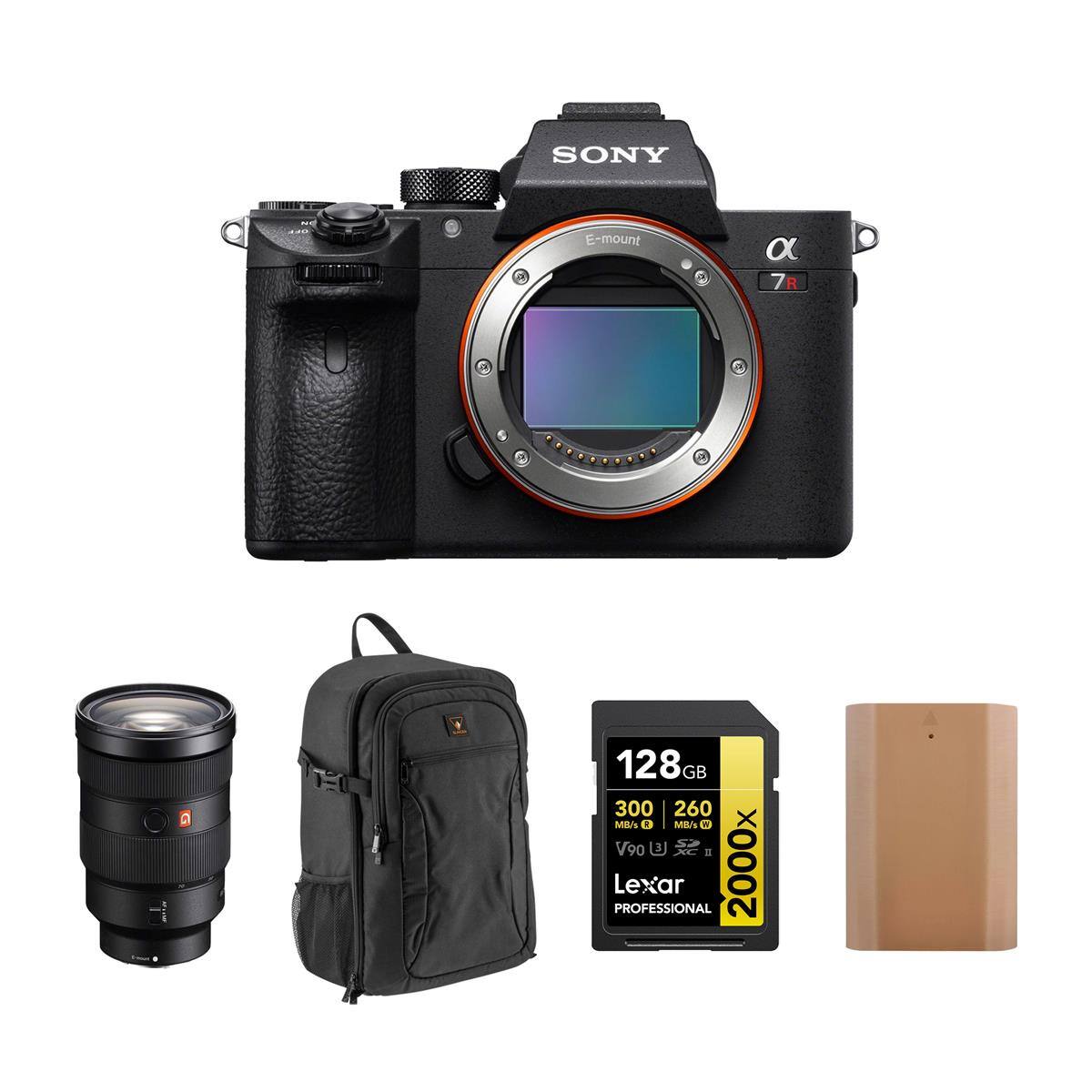 SONY E-mount  
α7R  
128 GB  
300 MB/s  
260 MB/s  
V90  
Lexar PROFESSIONAL 2000x