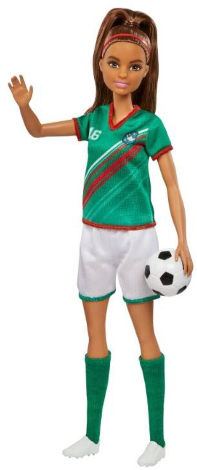 Alt View 3. Mattel - Barbie I Can Be Soccer Player, Brunette, Green & Red Uniform   - Collectibles - Multicolor.