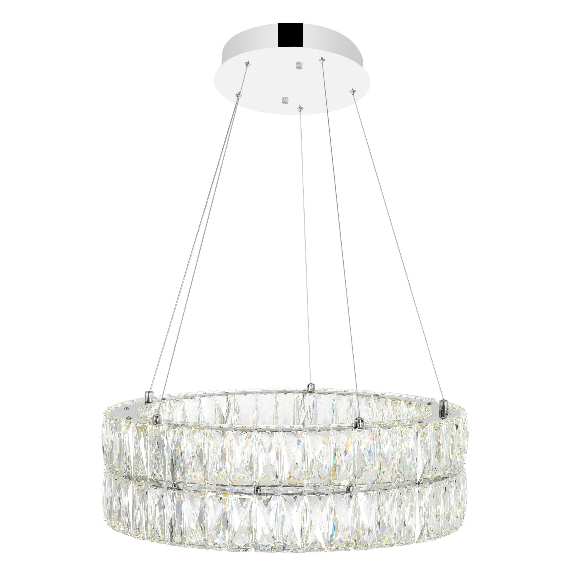 Left. CWI Lighting - Madeline LED Chandelier With Chrome Finish - Chrome.