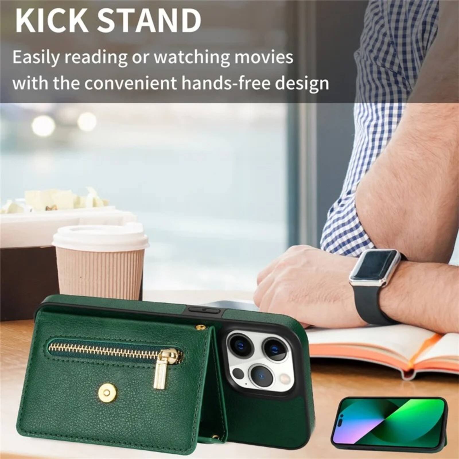 KICK STAND  
Easily reading or watching movies with the convenient hands-free design