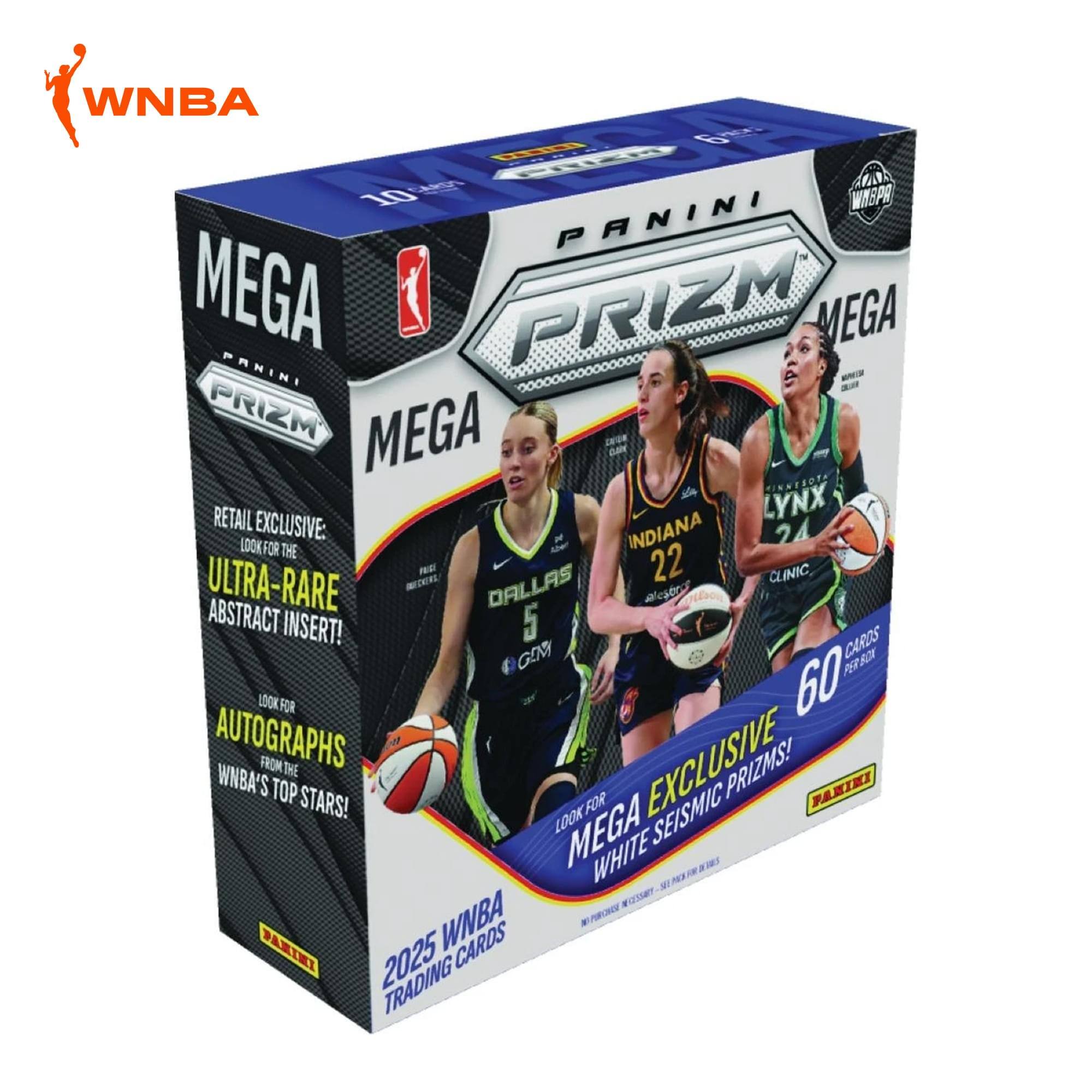 WNBA W FRIEa ON 10 WINSPR PANINI MEGA PRIZM MEGA PANINI - a PRIZM MEGA BAN KINNTFOTA RETAIL LYNX EXCLUSIVE: INDIANA 24 LOOK FOR THE ULTRA-RARE AE 22 CLINIC DALLAS 5 GIM CARDS ROX PER LOOK FOR 60 AUTOGRAPHS FROM THE EXCLUSIVE PRIZMS! WNBA'S TOP EXCL PARIKI STARS! LOOK FOR SEISMIC MEGA WHITE WNBA VREN PAXII 2025 CARDS