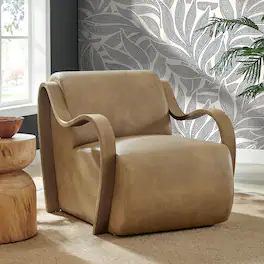 Atrium Vegan Leather Accent Armchair by Modway - Toast