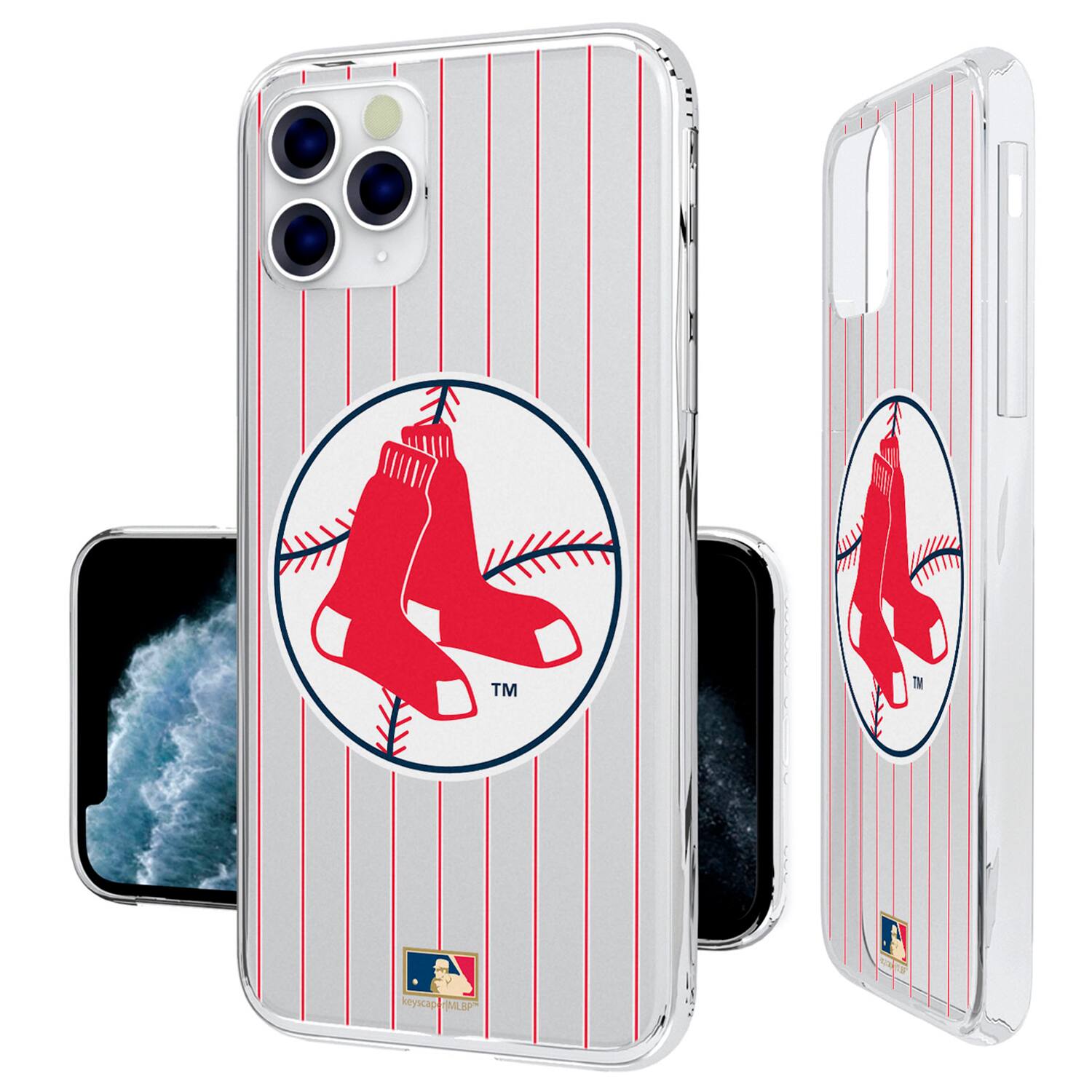 Alt View 1. Keyscaper - Cooperstown Pinstripe iPhone Clear Case - 13 Pro - Multicolor.