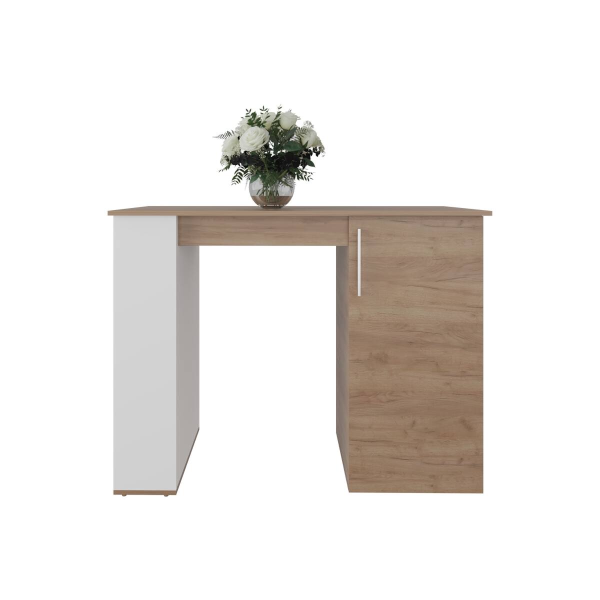 Left. Loheer - Loheer Natural Wood Kitchen Island with 1 Door and 5 Shelves - Natural Wood.