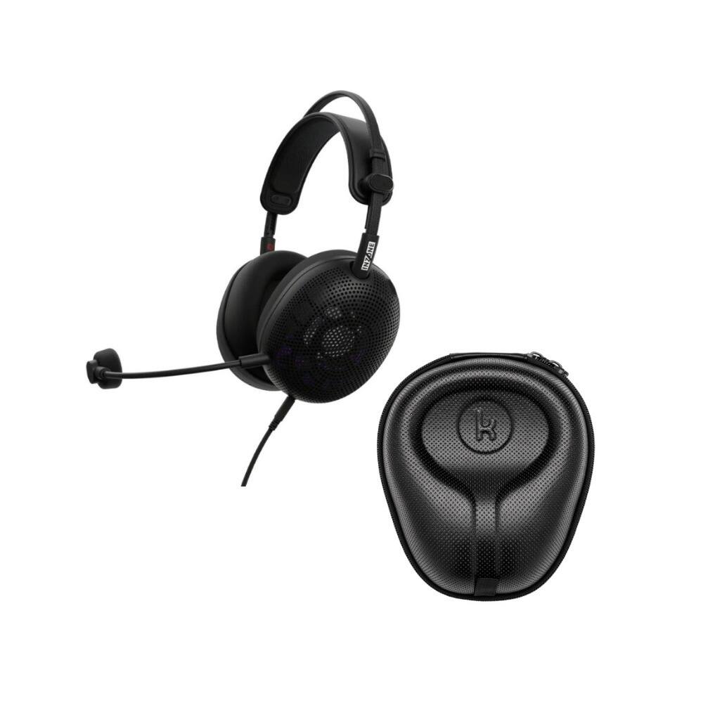 Angle. Sony - Sony INZONE H6 Air Open-Back Wired Gaming Headset (Black) with Hard Shell Case.