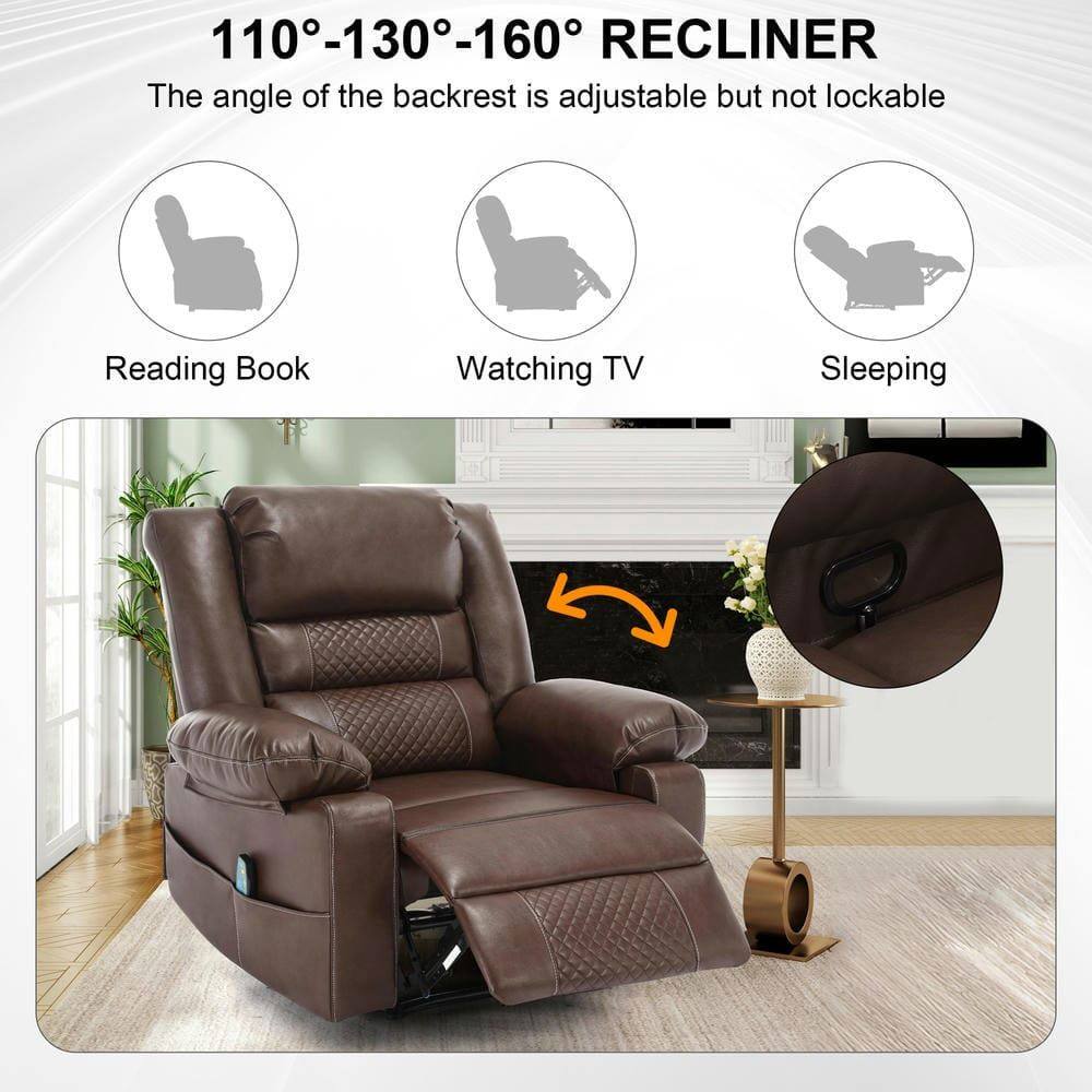 110°-130°-160° RECLINER  
The angle of the backrest is adjustable but not lockable  

Reading Book  
Watching TV  
Sleeping