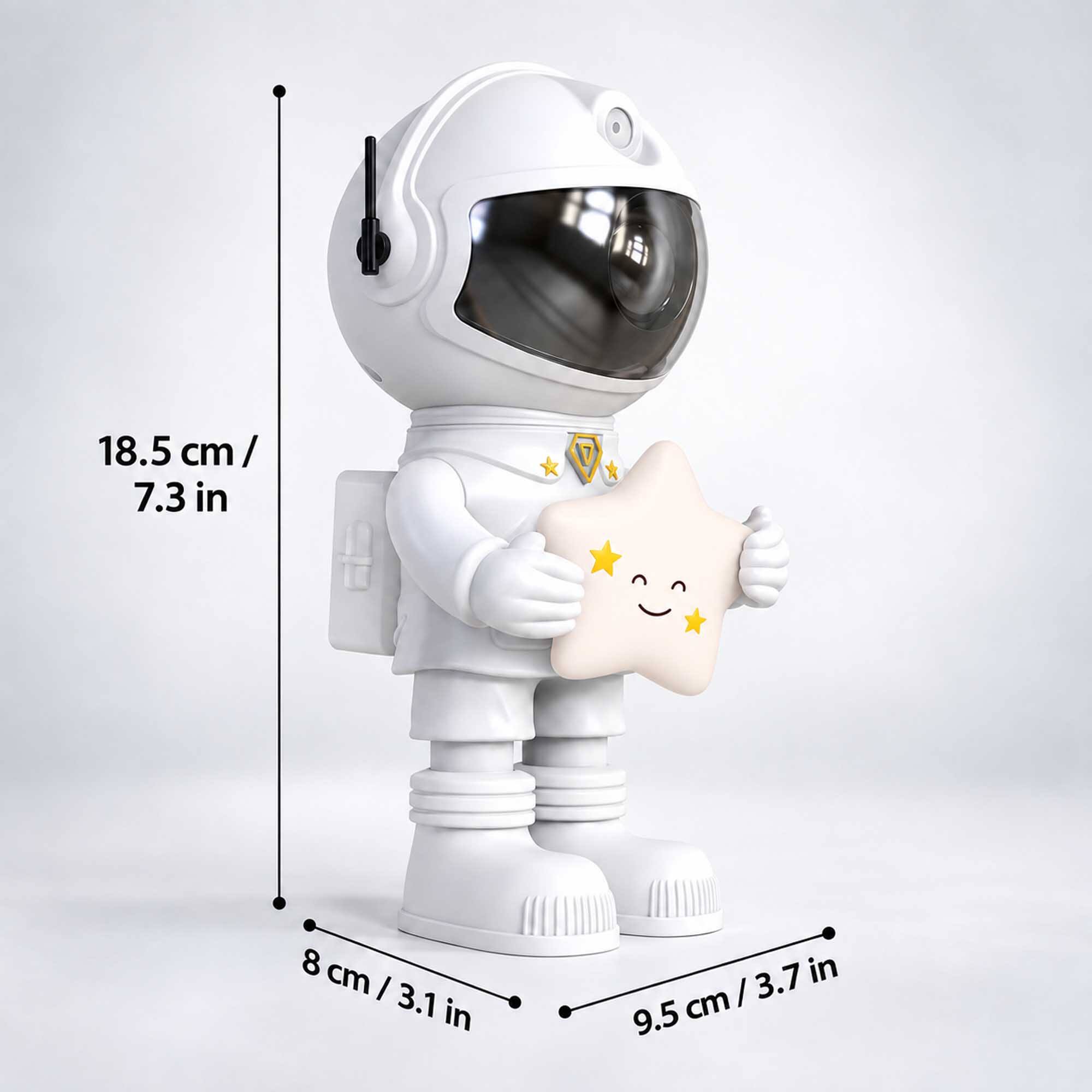 18.5 cm / 7.3 in  
8 cm / 3.1 in  
9.5 cm / 3.7 in