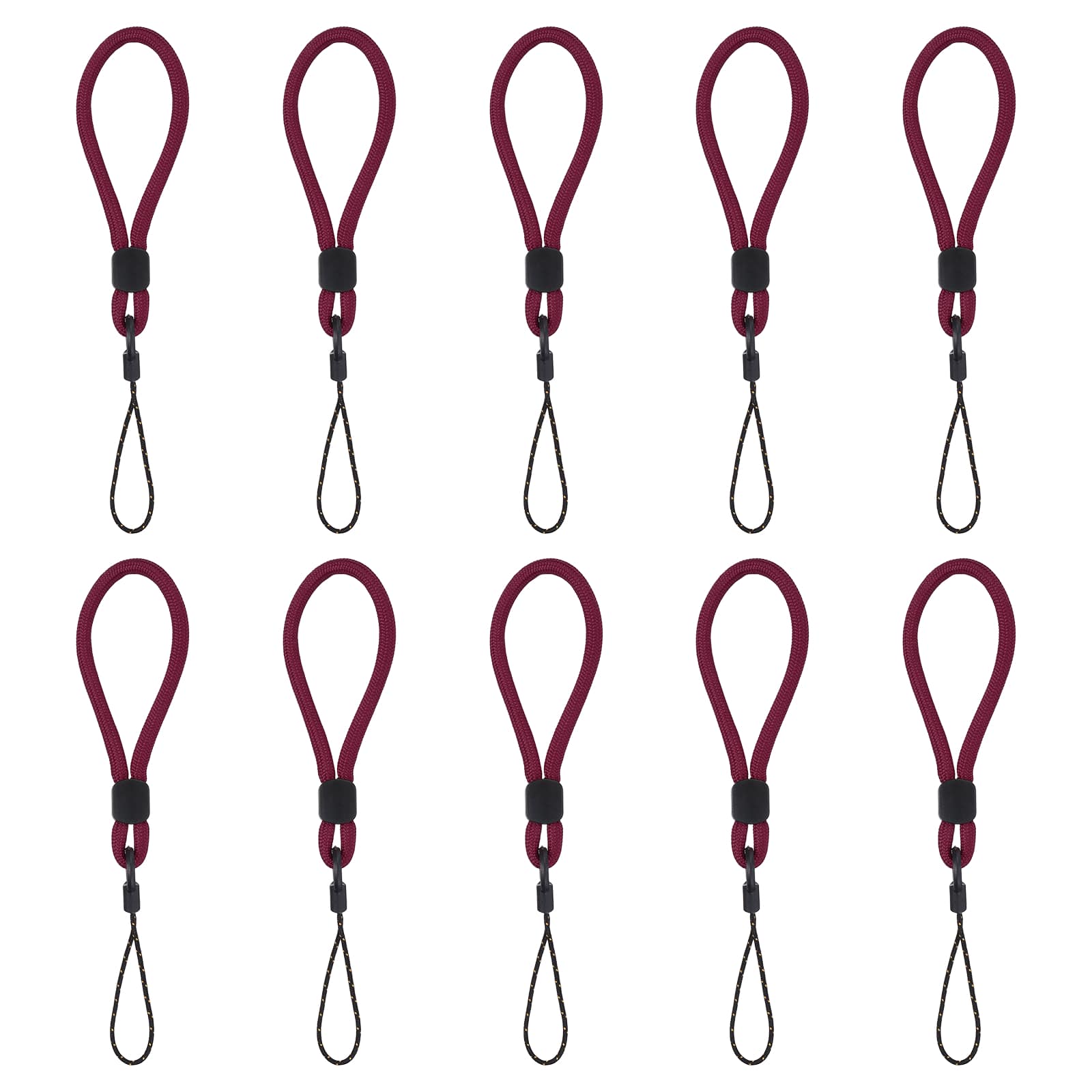 Unique Bargains - 10pcs Phone Lanyards Finger Strap, Short Anti-loss Hanging Rope for Phone, Key, Flashlight, USB Badge - Vermilion