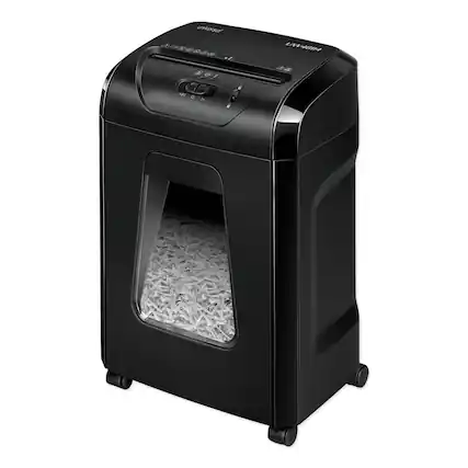 Front. Universal - 7122001 14 Manual Sheet Capacity Medium-Duty Cross-Cut Shredder - Black - Black.