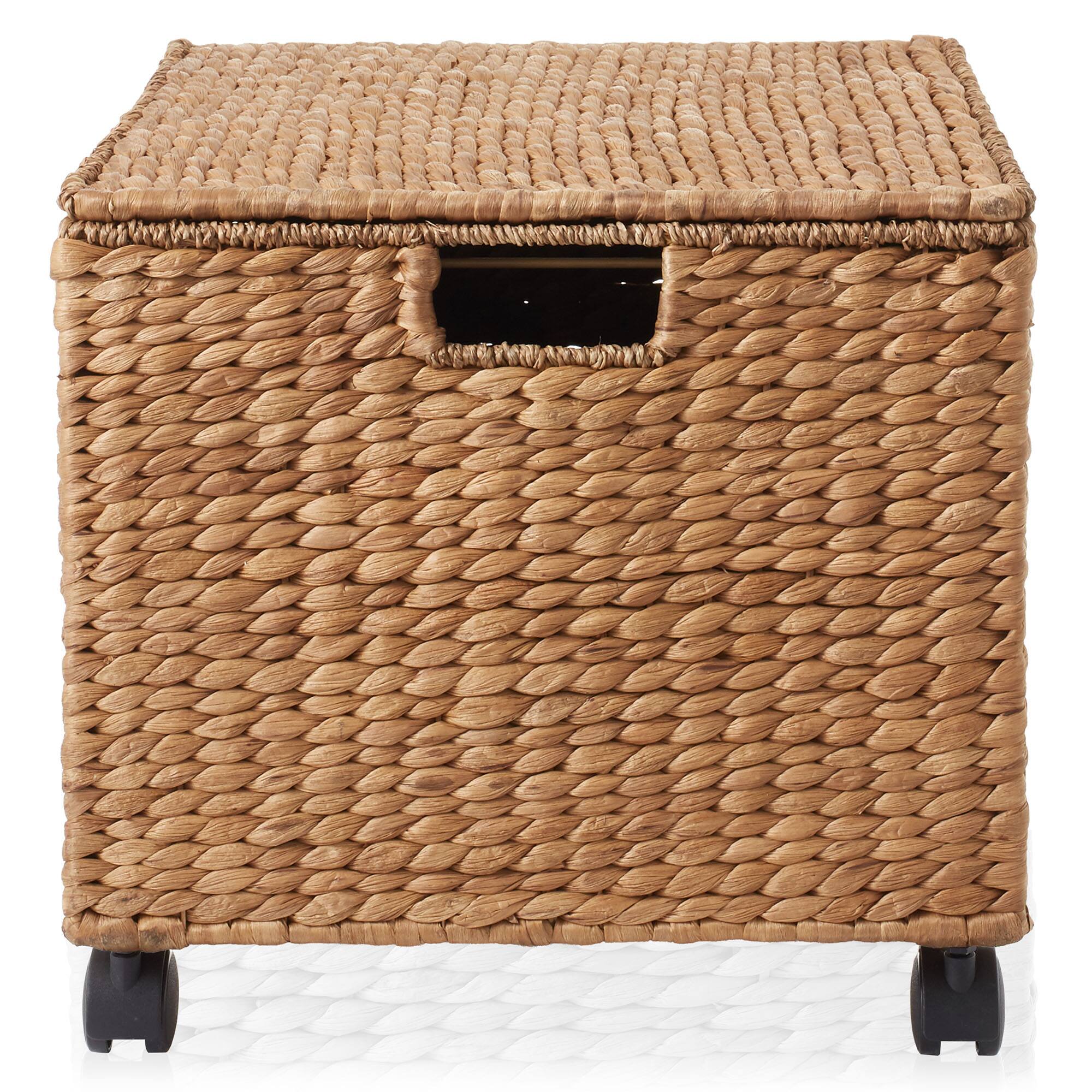 Alt View 3. Casafield - Rolling Filing Cabinet - Water Hyacinth File Organizer - Cinnamon.