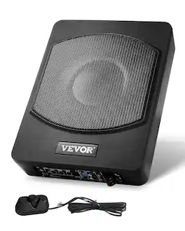 VEVOR - 10" 240W Underseat Car Subwoofer, Slim Powered Car Subwoofers Under the Seat, Low Profile Audio Sub Built-in Amplifier - Black