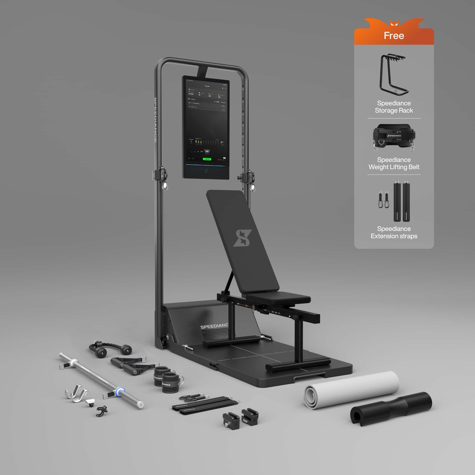 Free

158

Speediance Storage Rack

Speediance Weight Lifting Belt

Speediance Extension Straps

SPEEDIANC