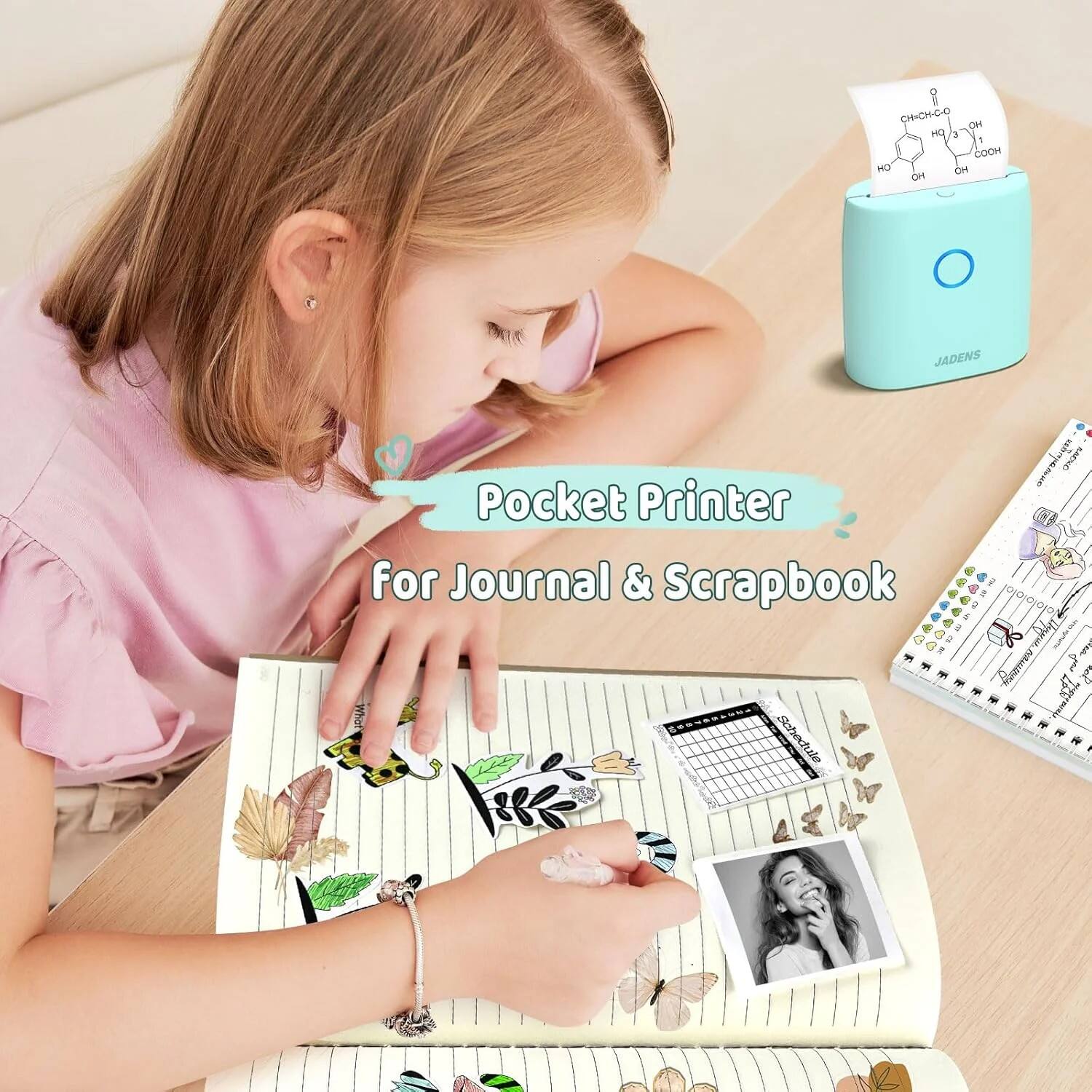 JADENS Pocket Printer for Journal & Scrapbook