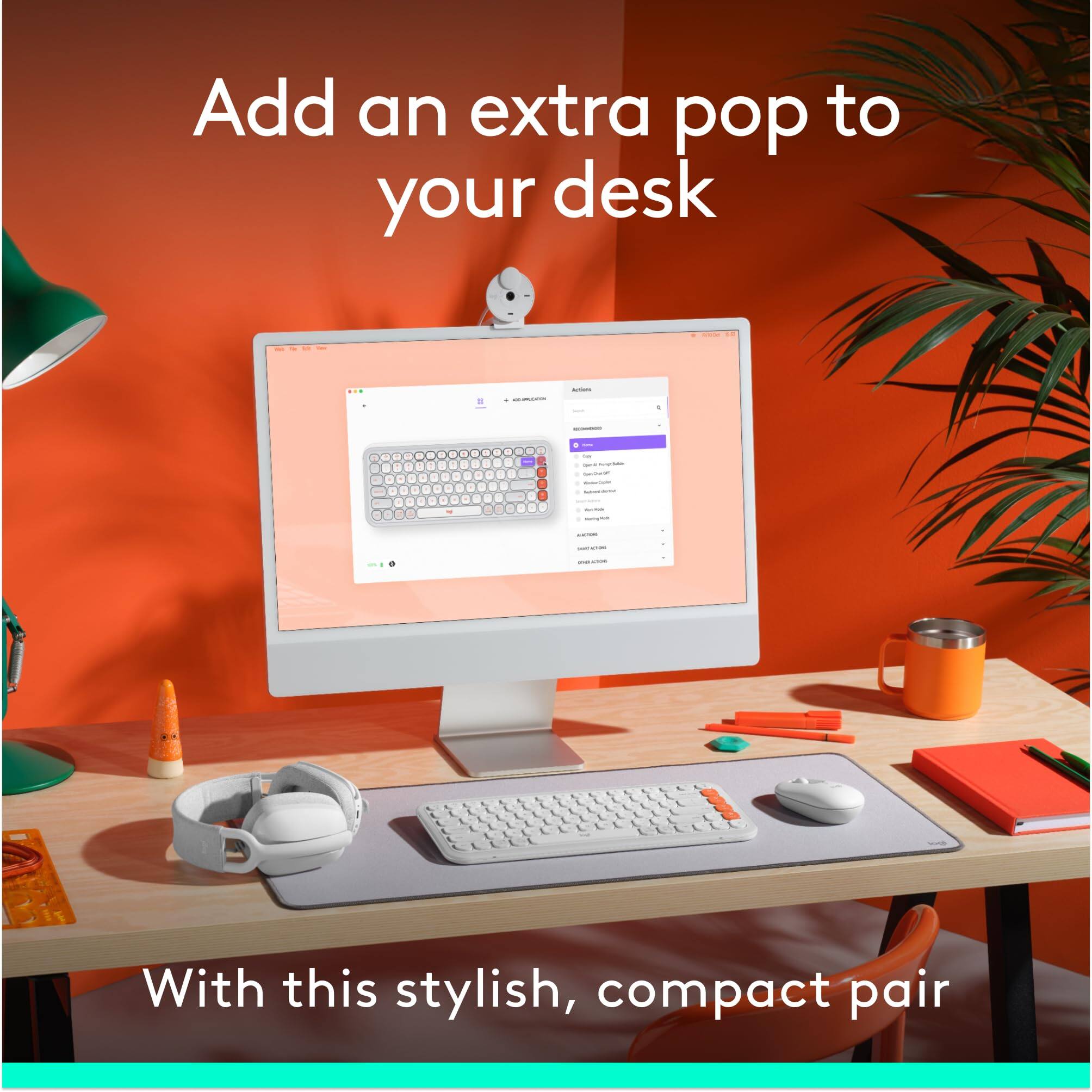 Add an extra pop to your desk  
With this stylish, compact pair