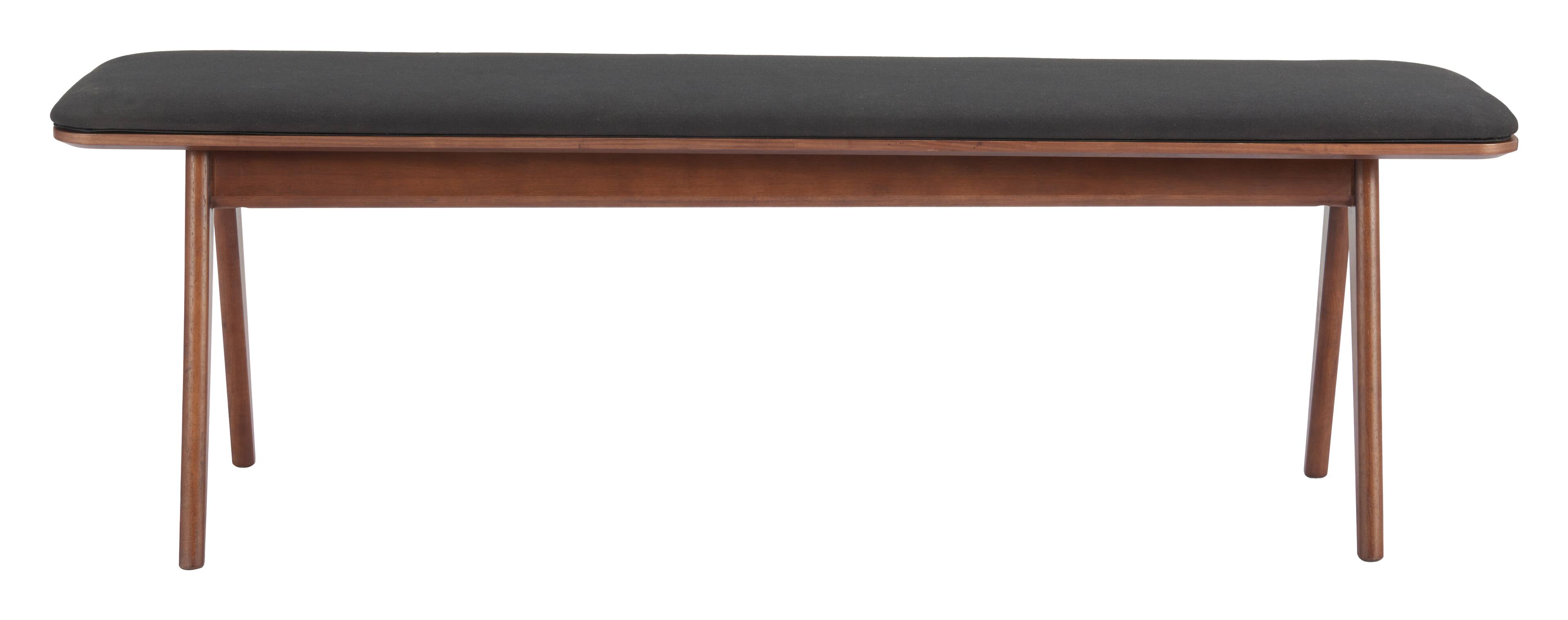 Alt View 1. Hivvago - Kazwali Bench Black & Walnut - Black & Walnut.