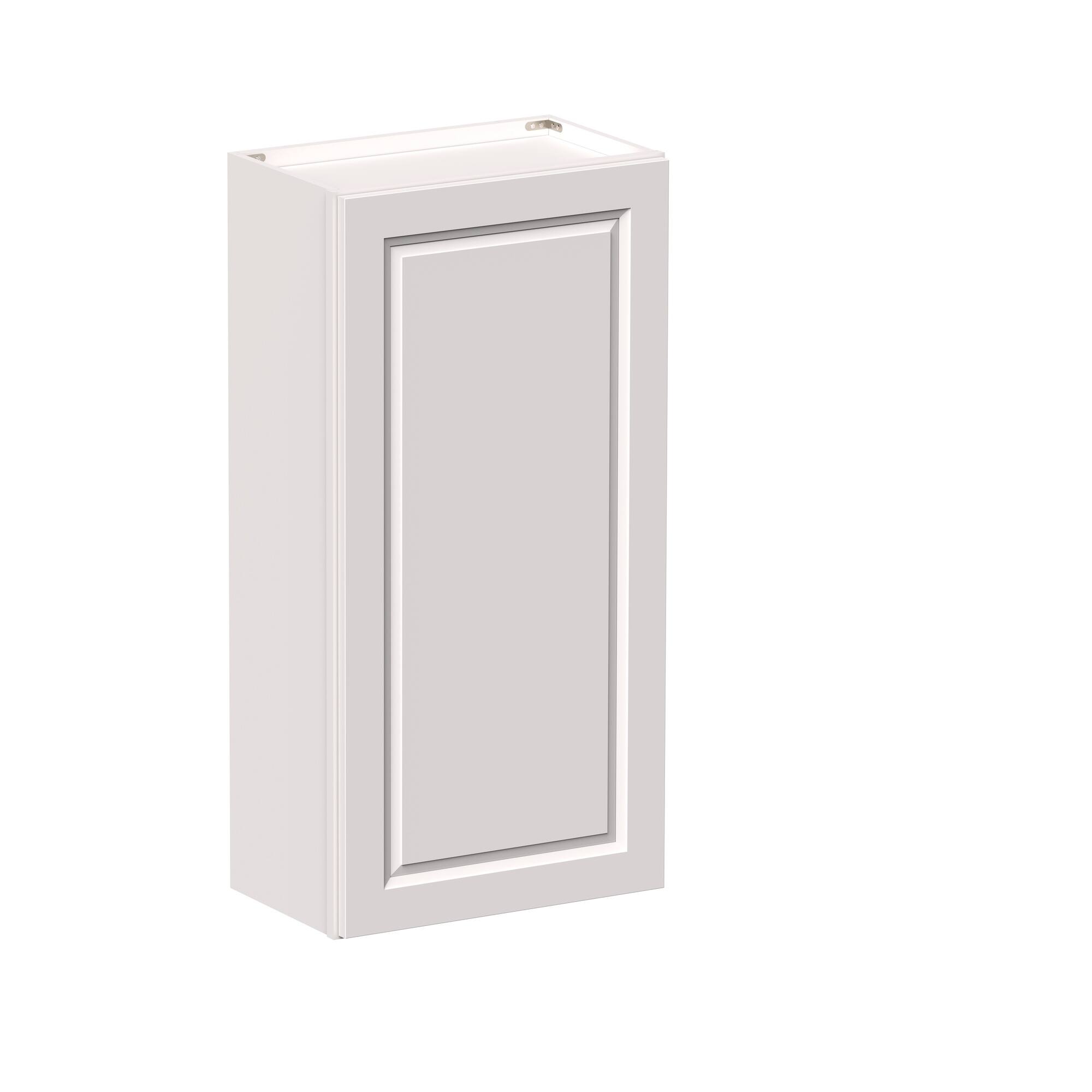 Angle. Boyel Living - 21-in W x 42-in H x 12-in D Shaker RTA Kitchen Wall Cabinet with Soft-Close Doors - Glacier White.