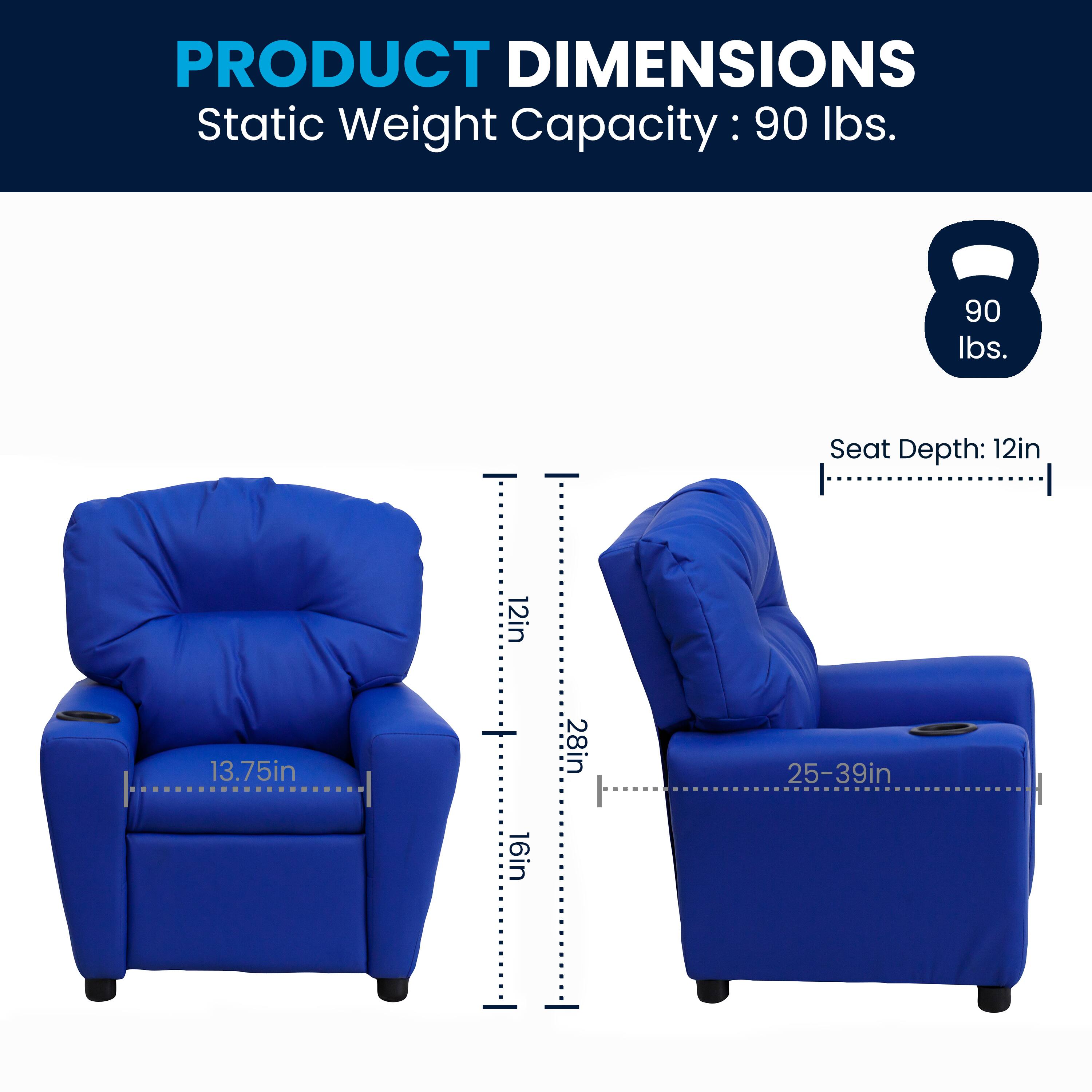 PRODUCT DIMENSIONS  
Static Weight Capacity: 90 lbs.  
Seat Depth: 12in  
13.75in  
28in  
25-39in  
16in