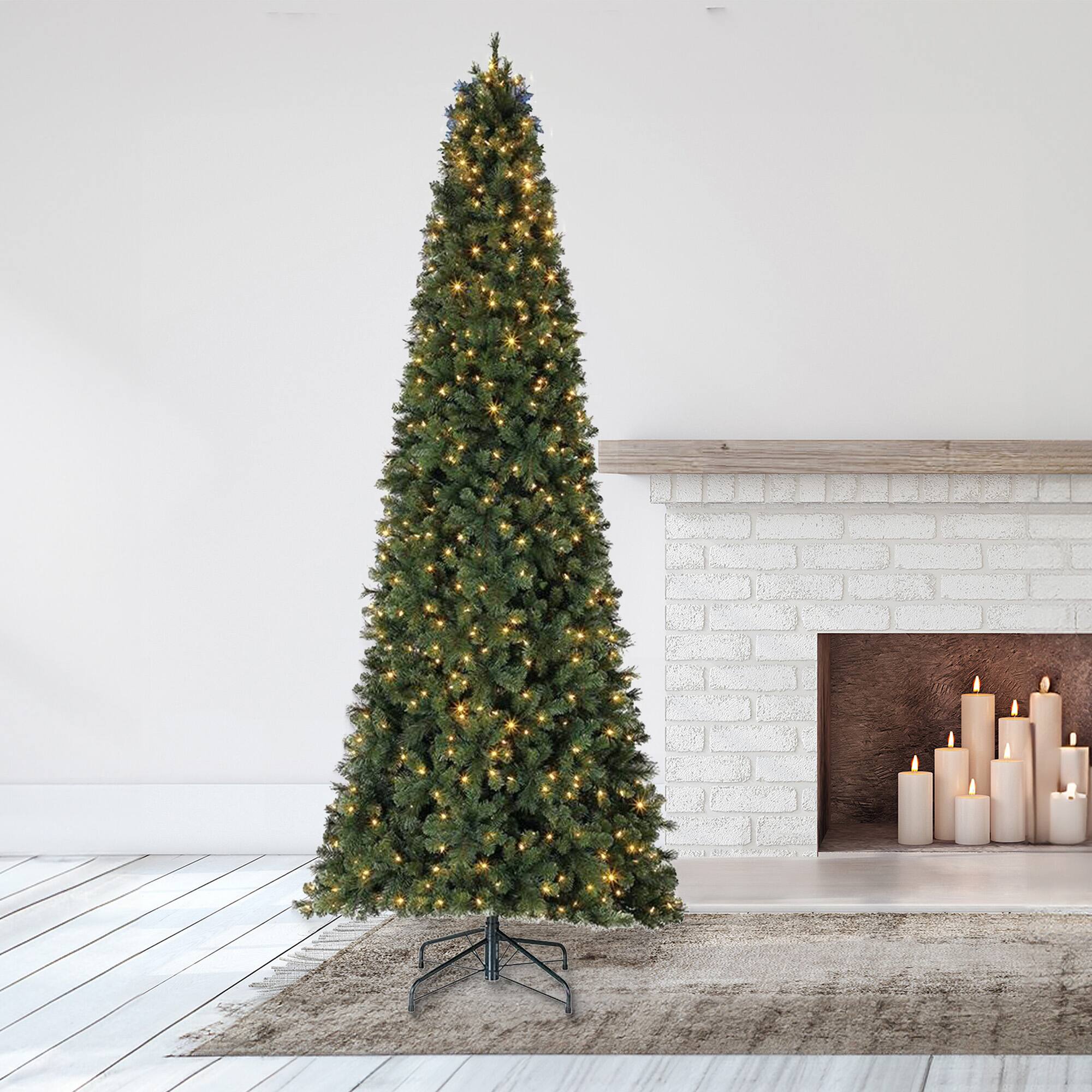 Alt View 1. Home Heritage - Home Heritage Cashmere Quick Set 12 Ft 800 LED Pre-Lit Artificial Christmas Tree - Green.