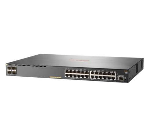 Front. HPE Aruba - 2930F 24G PoE+ 4SFP Switch - Black.