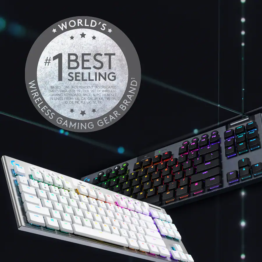 Logitech G915 LIGHTSPEED TKL Wireless Mechanical GL Tactile Switch Gaming Keyboard with RGB Backlighting Black