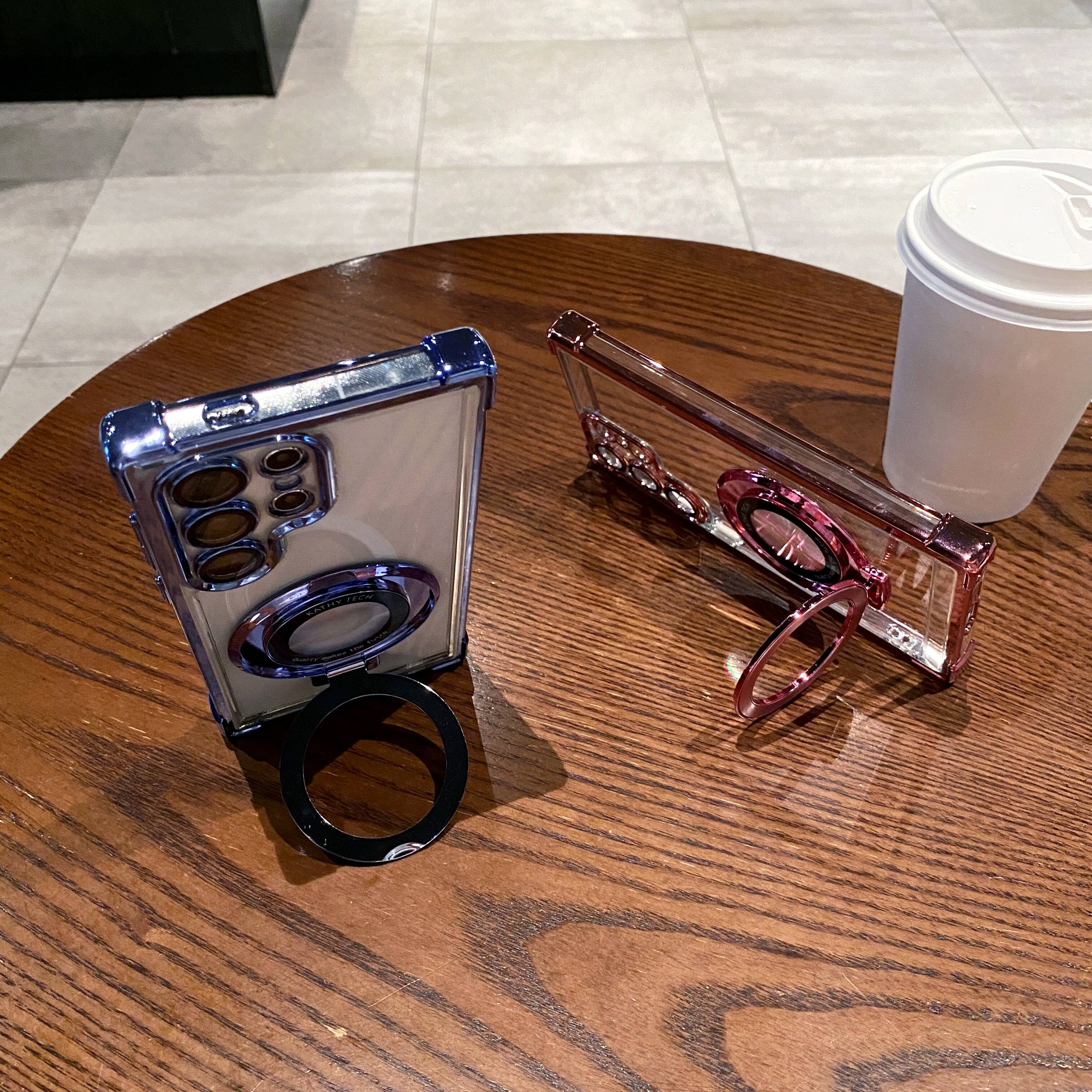 Alt View 1. Dteck - For Samsung Galaxy S26 Ultra Plating Shockproof Magnetic Ring Stand Soft Case Camera Lens Protector Thin Phone Cover - Darkgreen.