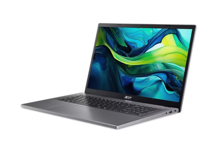 Left. Acer - Aspire Go 17 AG17-31P-322M Laptop – 17.3" Display, Intel N-Series, 8GB RAM, 256GB SSD - Gray.