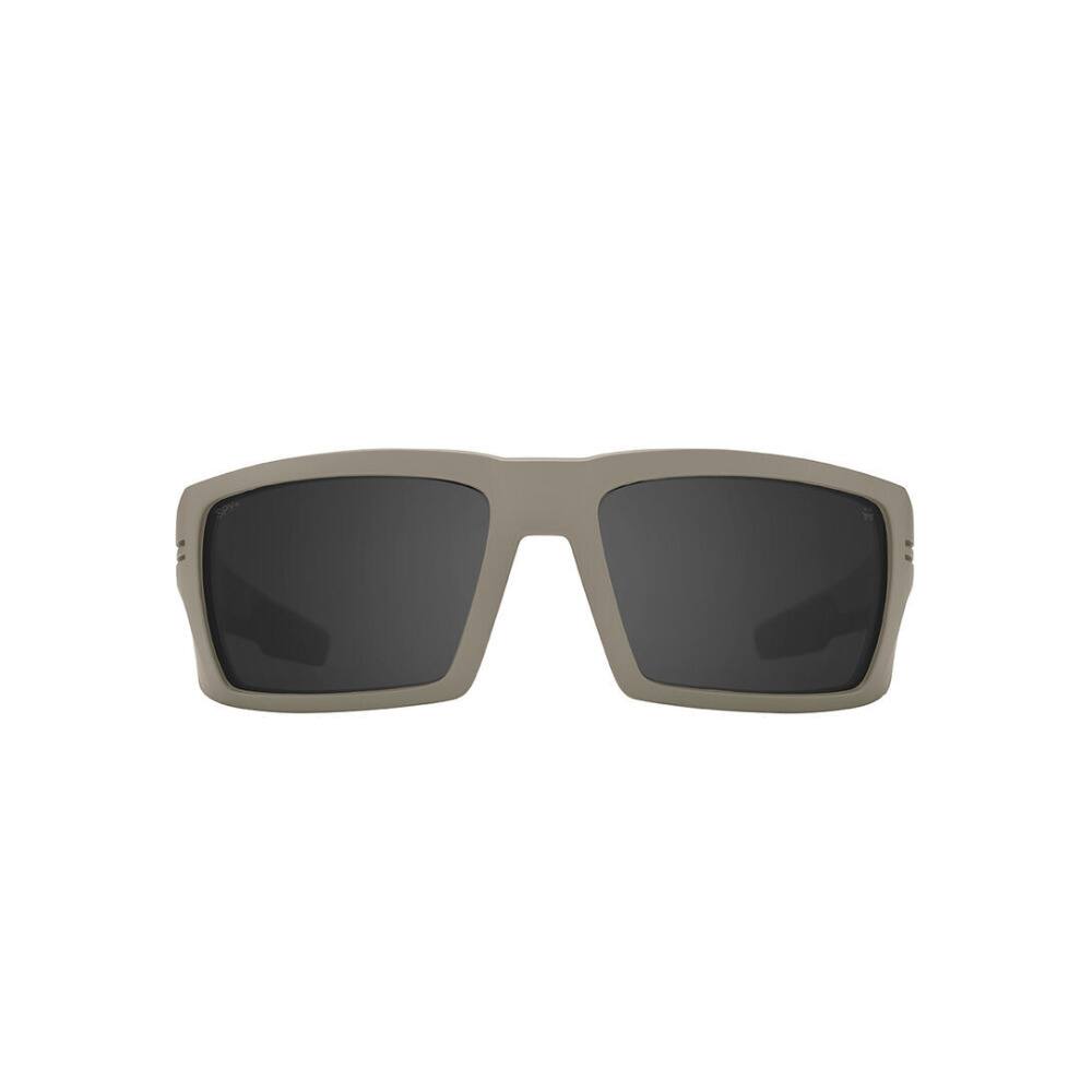 Angle. Spy Optic - Spy Polarized Rectangular Rebar ANSI Sunglasses Sand Matte with Happy Gray Lens - Black/Gray.