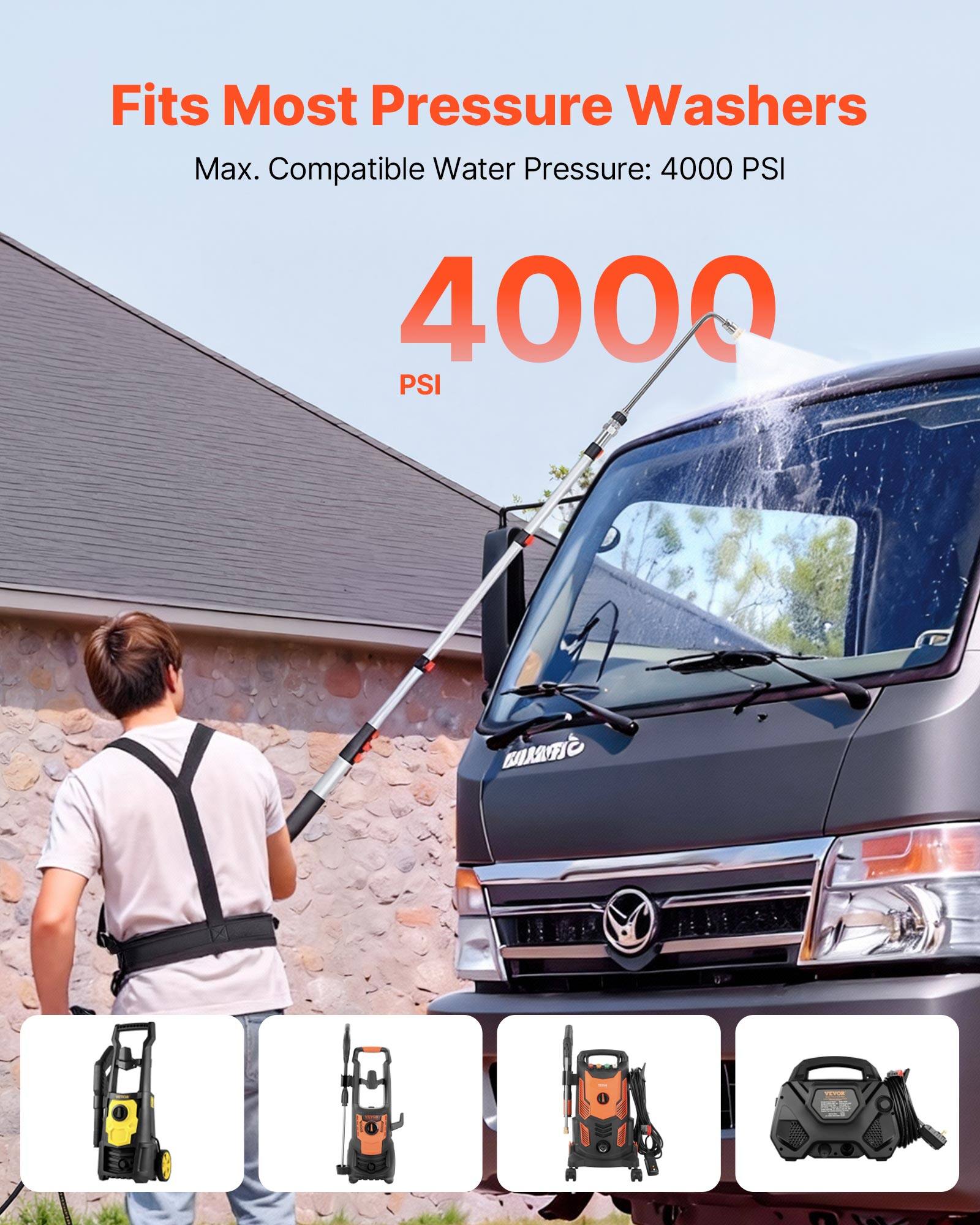Fits Most Pressure Washers  
Max. Compatible Water Pressure: 4000 PSI