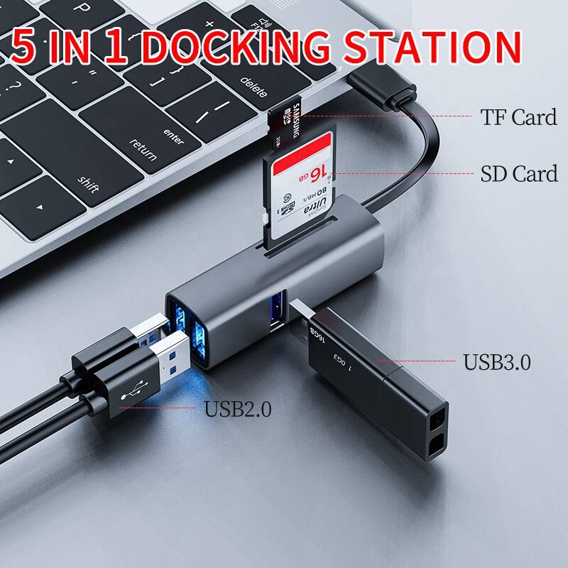 5 IN 1 DOCKING STATION

- TF Card
- SD Card
- USB2.0
- USB3.0