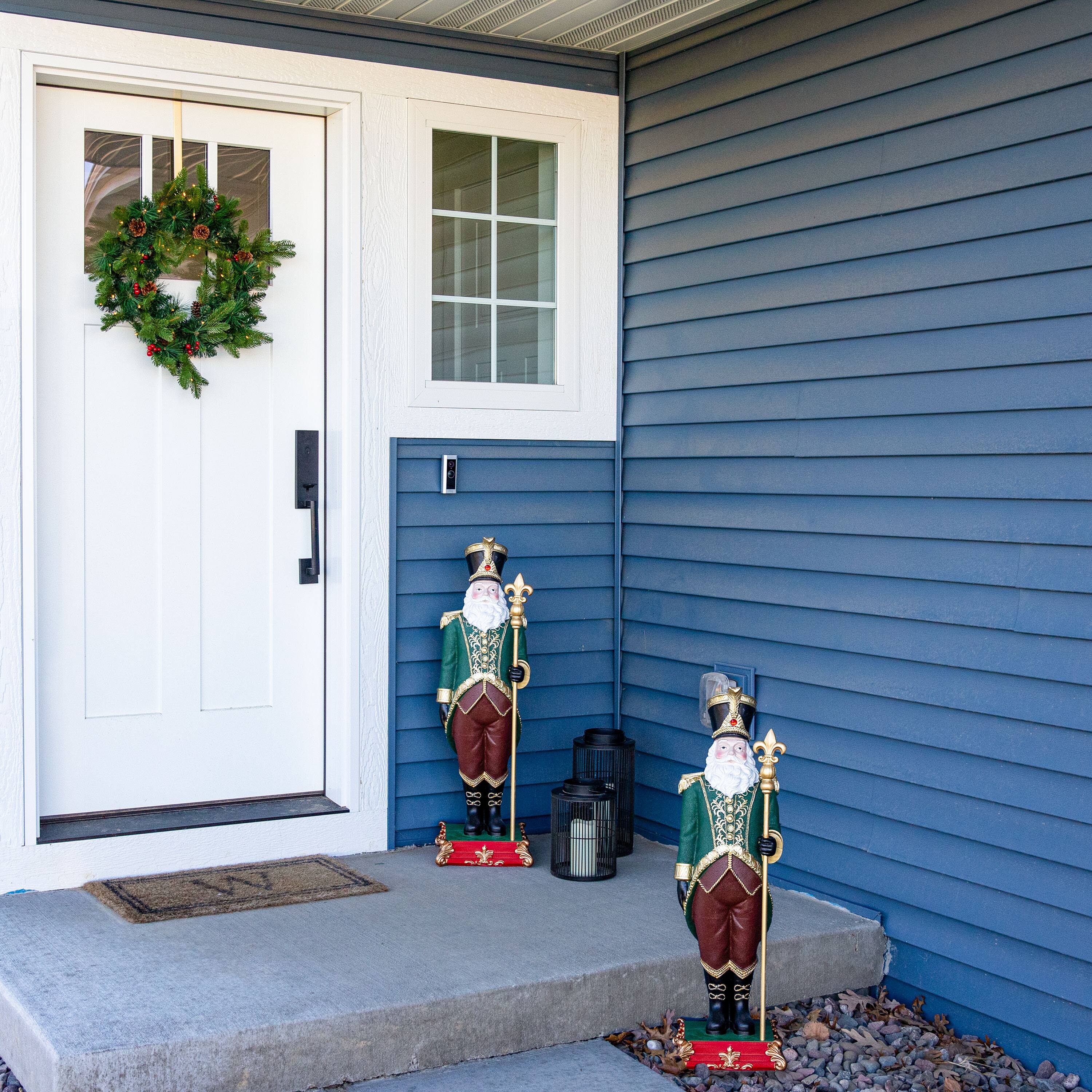 Alt View 9. Sunnydaze - Guardian of the North Christmas Statue - 37" H - Green.