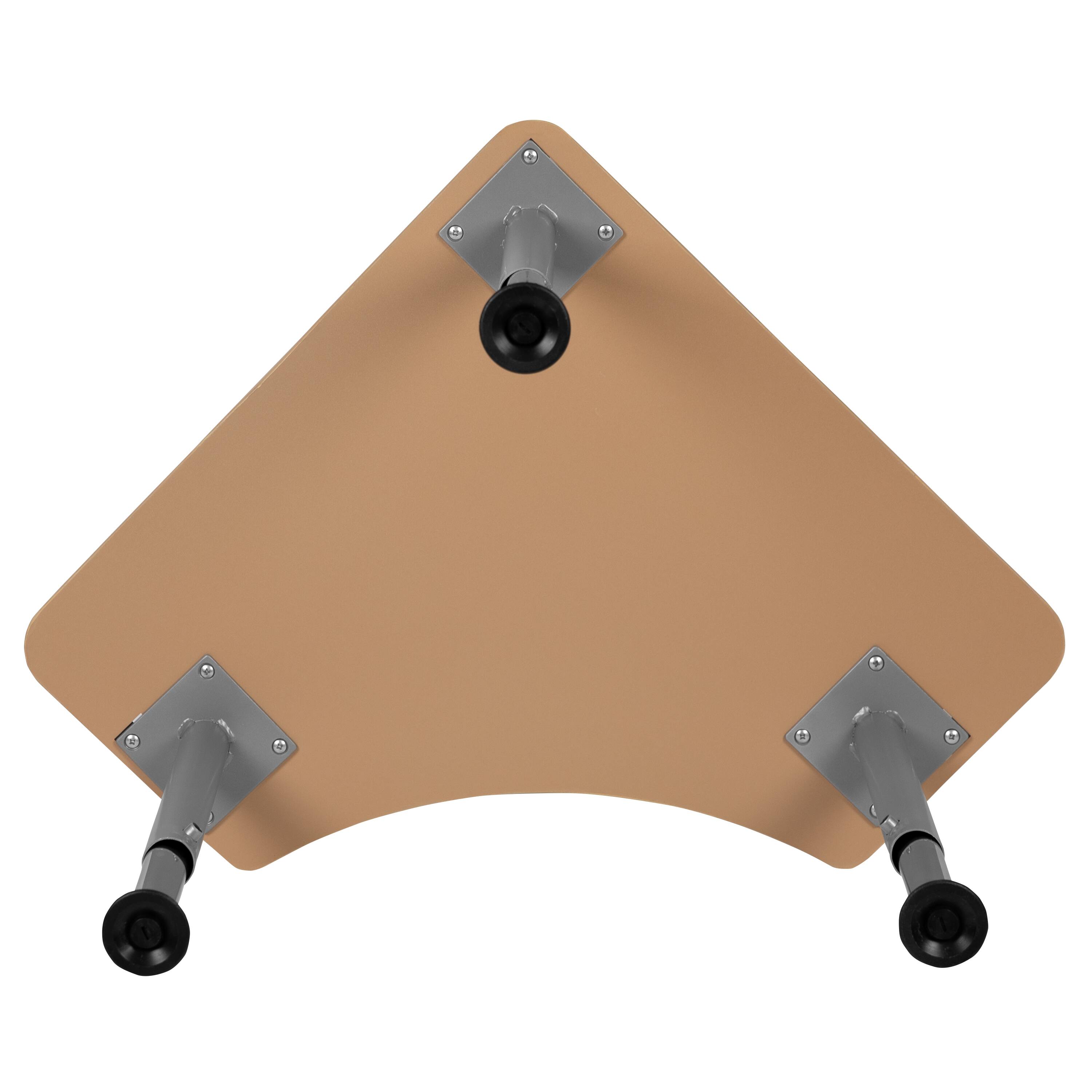 Alt View 9. Emma + Oliver - Triangular Collaborative Adjustable Student Desk - Home and Classroom - Natural.