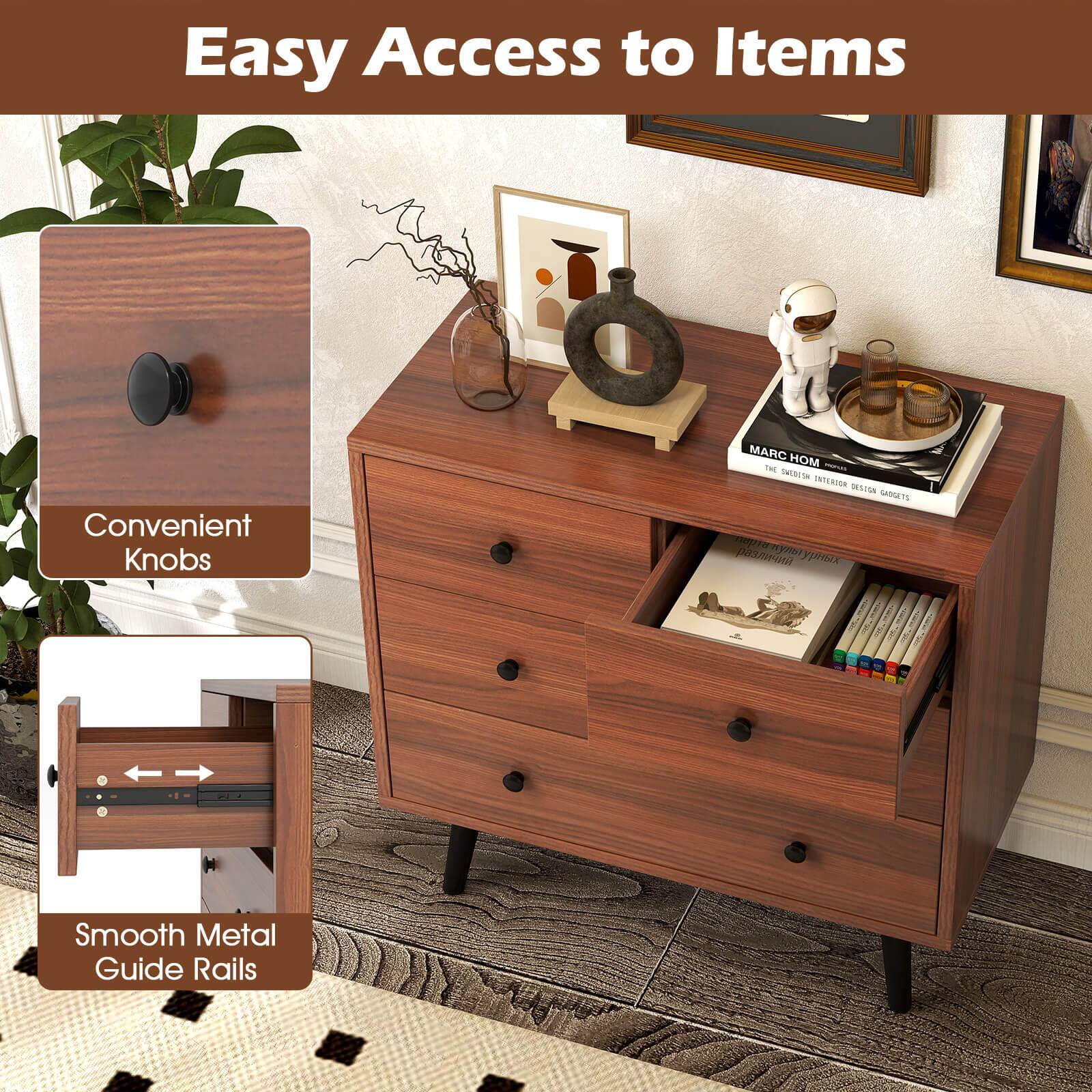 Easy Access to Items

Convenient Knobs

Smooth Metal Guide Rails