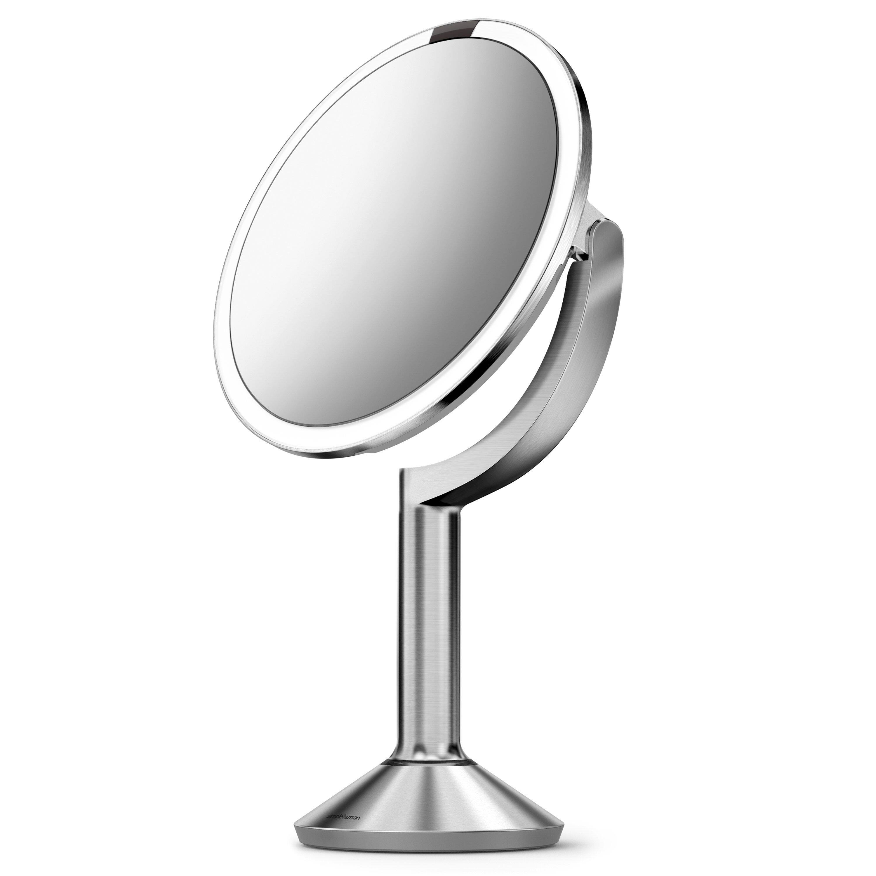 Alt View 1. simplehuman - sensor mirror trio, brushed stainless steel - Brushed.