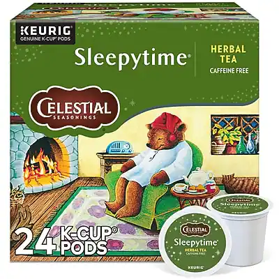 KEURIG GENUINE K-CUP PODS
Sleepytime
HERBAL TEA
CAFFEINE FREE
CELESTIAL SEASONINGS
24 K-CUP PODS
CELESTIAL Sleepytime
HERBAL TEA
CAFFEINE FREE