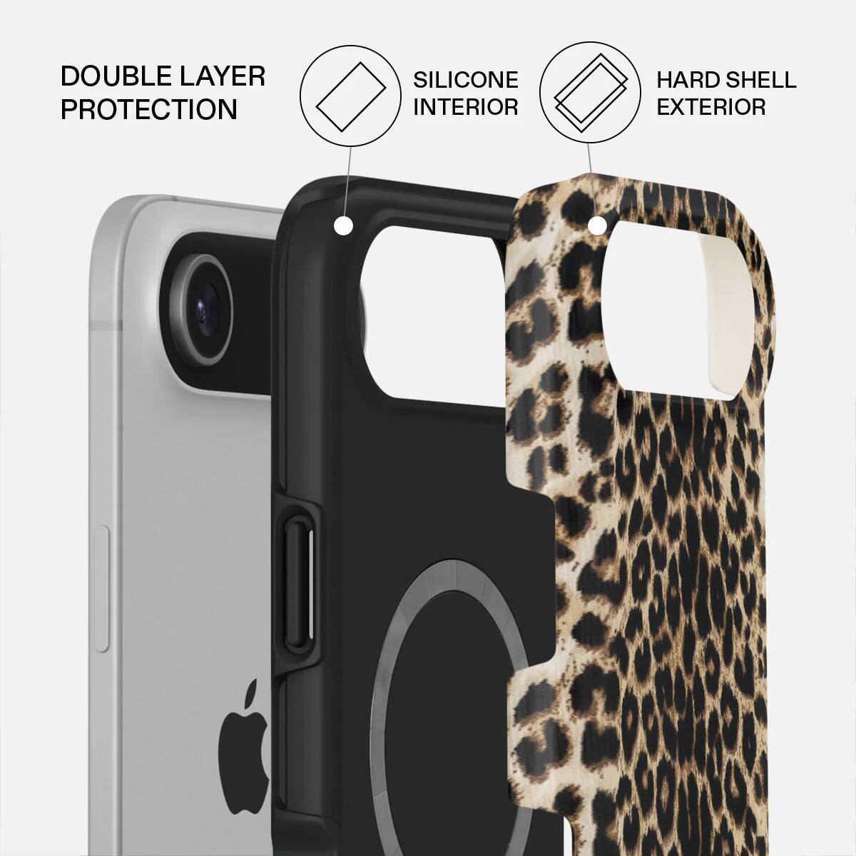 DOUBLE LAYER PROTECTION  
SILICONE INTERIOR  
HARD SHELL EXTERIOR