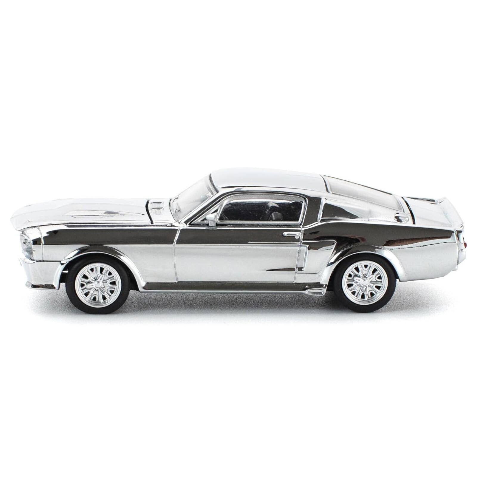 Alt View 2. Pop Race - Shelby Mustang GT500 Silver Chrome 1/64 Diecast Model Car by Pop Race.