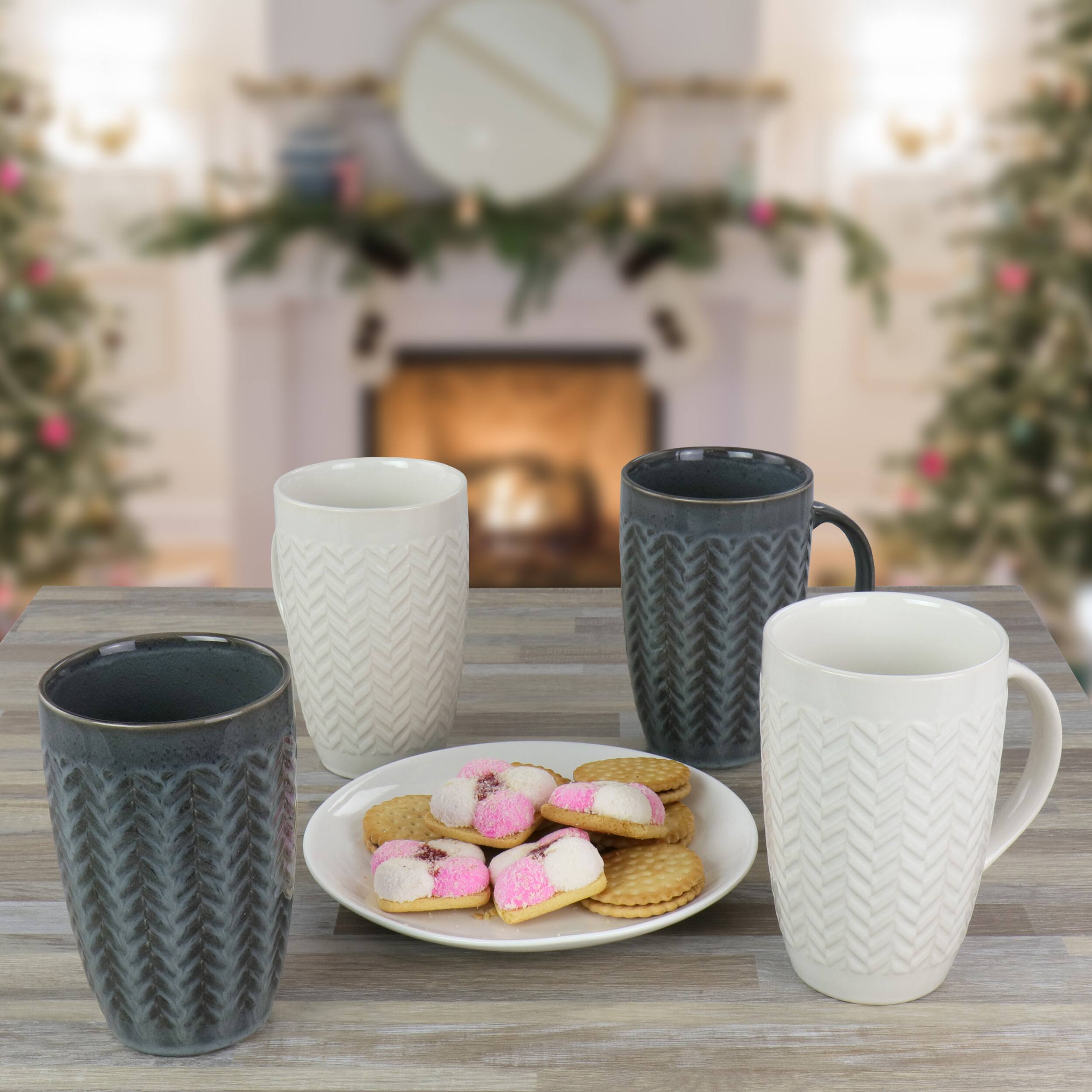 Alt View 6. Gibson - Gibson Home 22 oz Stoneware Mug set of 4 - Assorted.