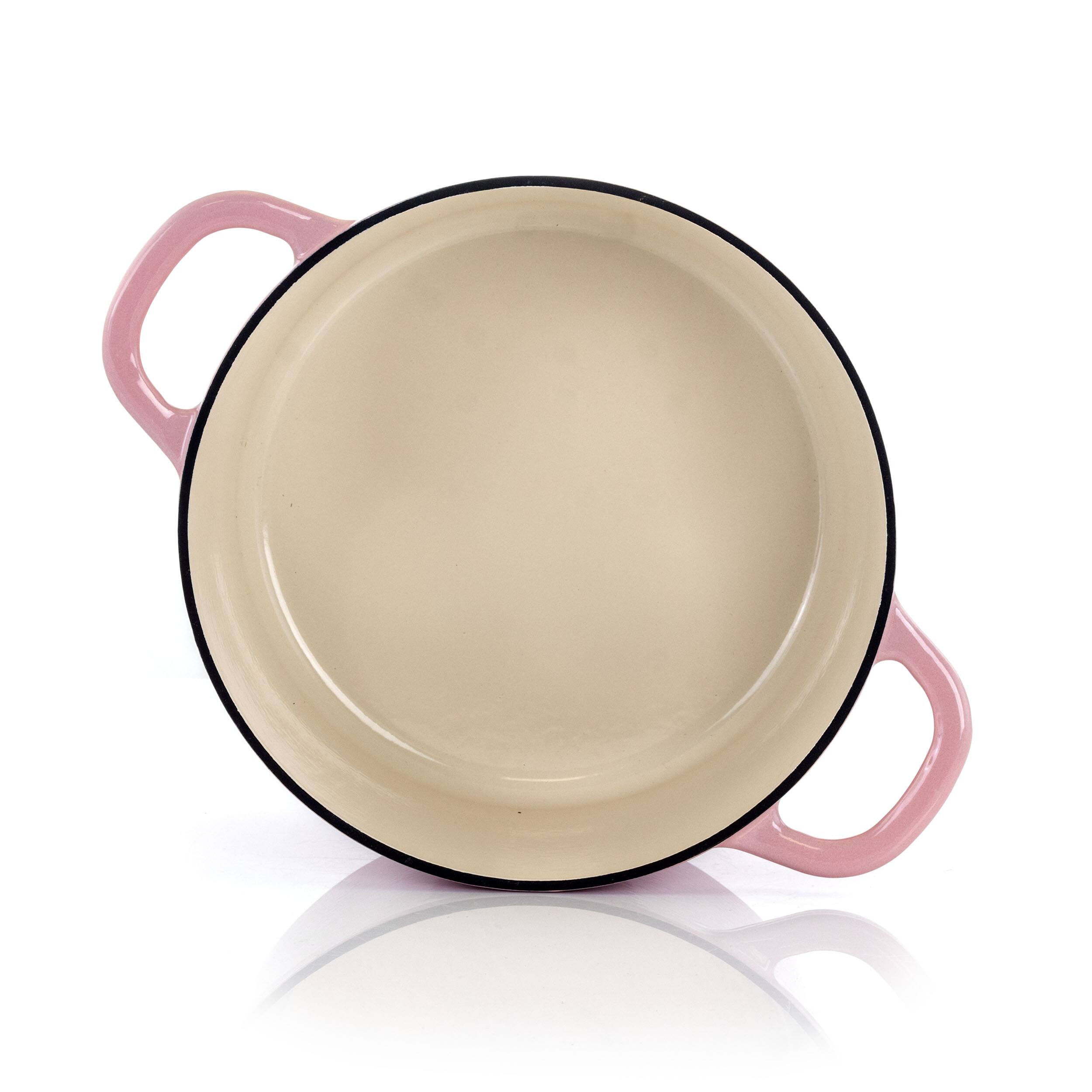 Alt View 7. Crockpot - Crock-Pot Artisan 2 Piece 5 Quarts Enamled Cast Iron Dutch Oven in Blush Pink - Blush Pink.