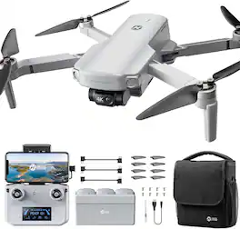 Holy Stone - HS360G New Release 4K GPS Camera Drone with 3-Axis Gimbal, 96-Minute Flight and 3 Batteries - Gray
