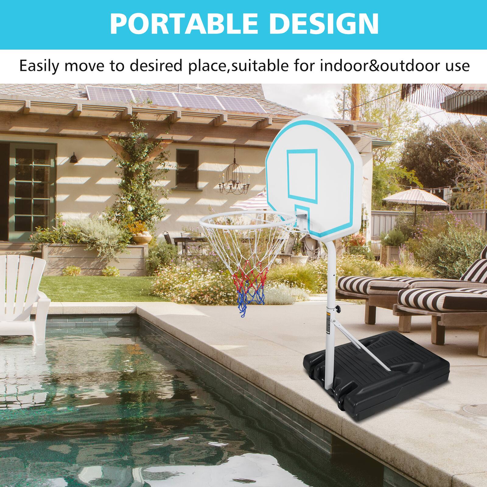 PORTABLE DESIGN

Easily move to desired place, suitable for indoor & outdoor use
