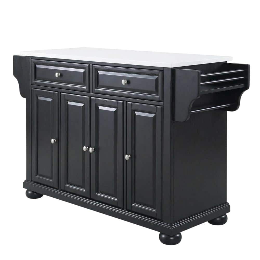 Crosley Furniture - Alexandria Stone Top Full Size Kitchen Island/Cart - Black price history on PriceWatchPro