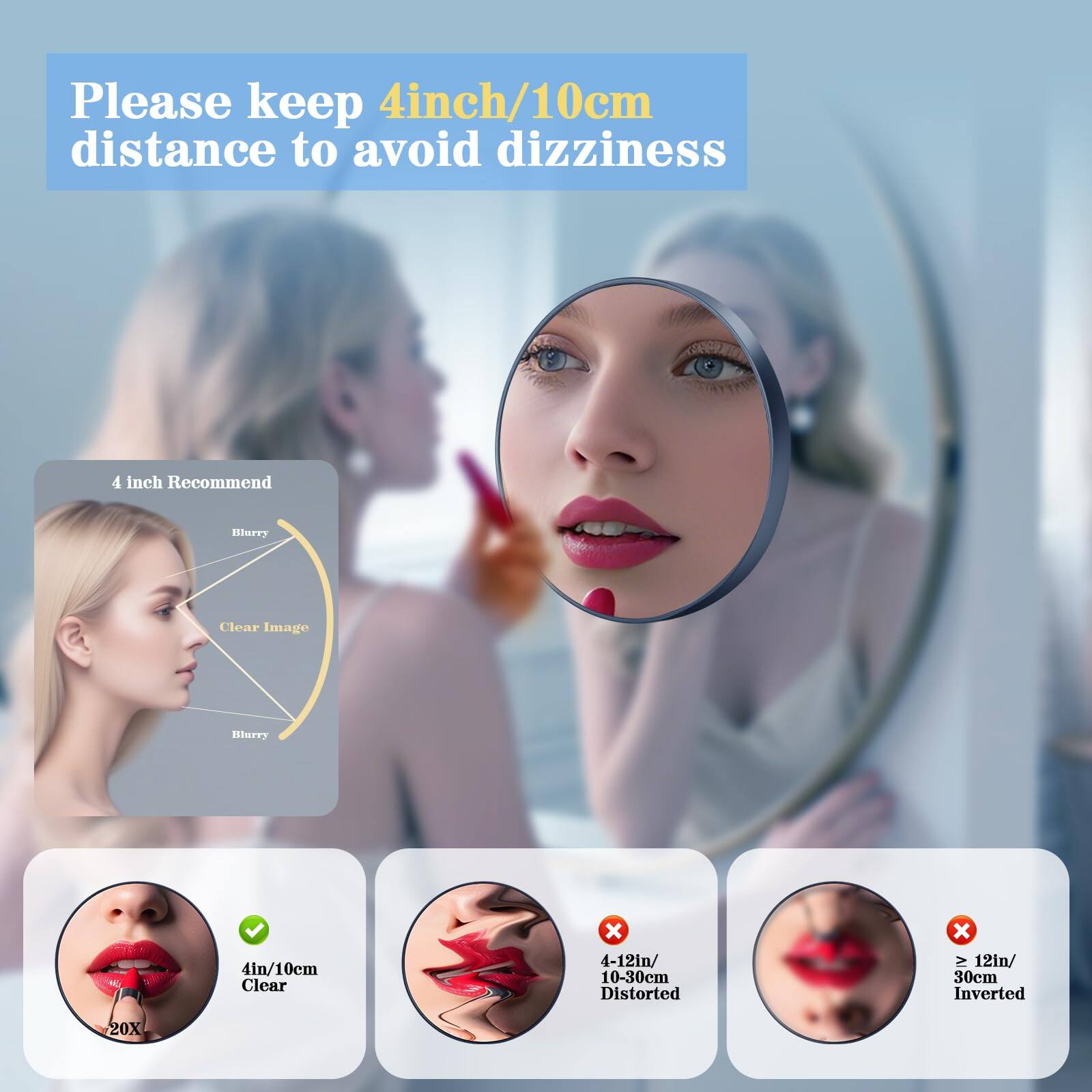 Left. Earthley Blooms - Mirror Led High Quality Product with Modern Design for Daily Use Elegant Stylish Appearance with Enh - Black[10x&20x].