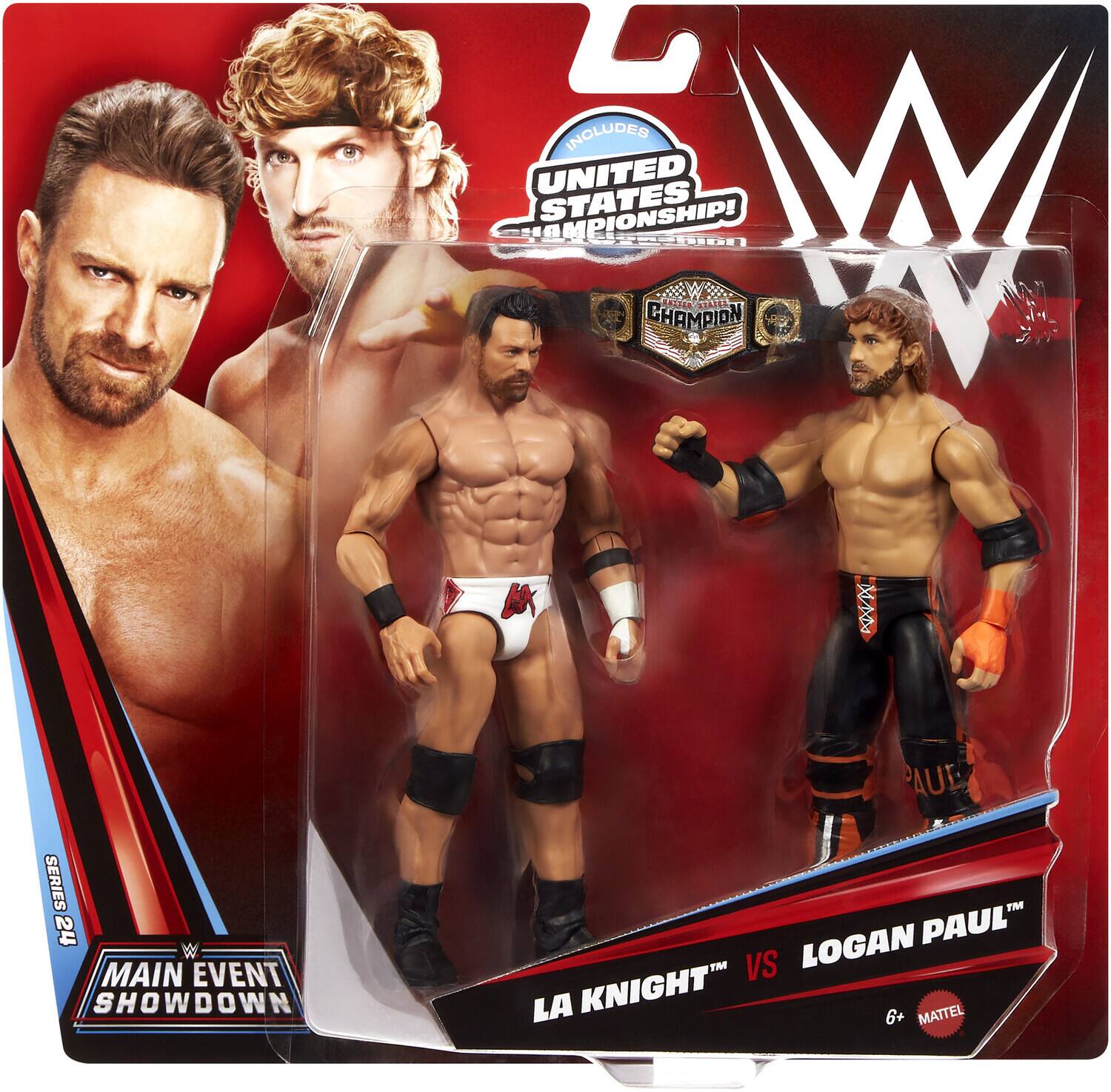 - Includes United States Championship!
- Main Event Showdown
- La Knight™ vs Logan Paul™
- Series 24
- 6+
- Mattel