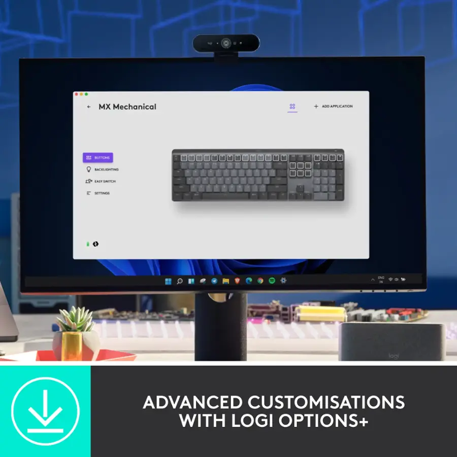 Logitech MX Mechanical Full size Wireless Mechanical Tactile Switch ...