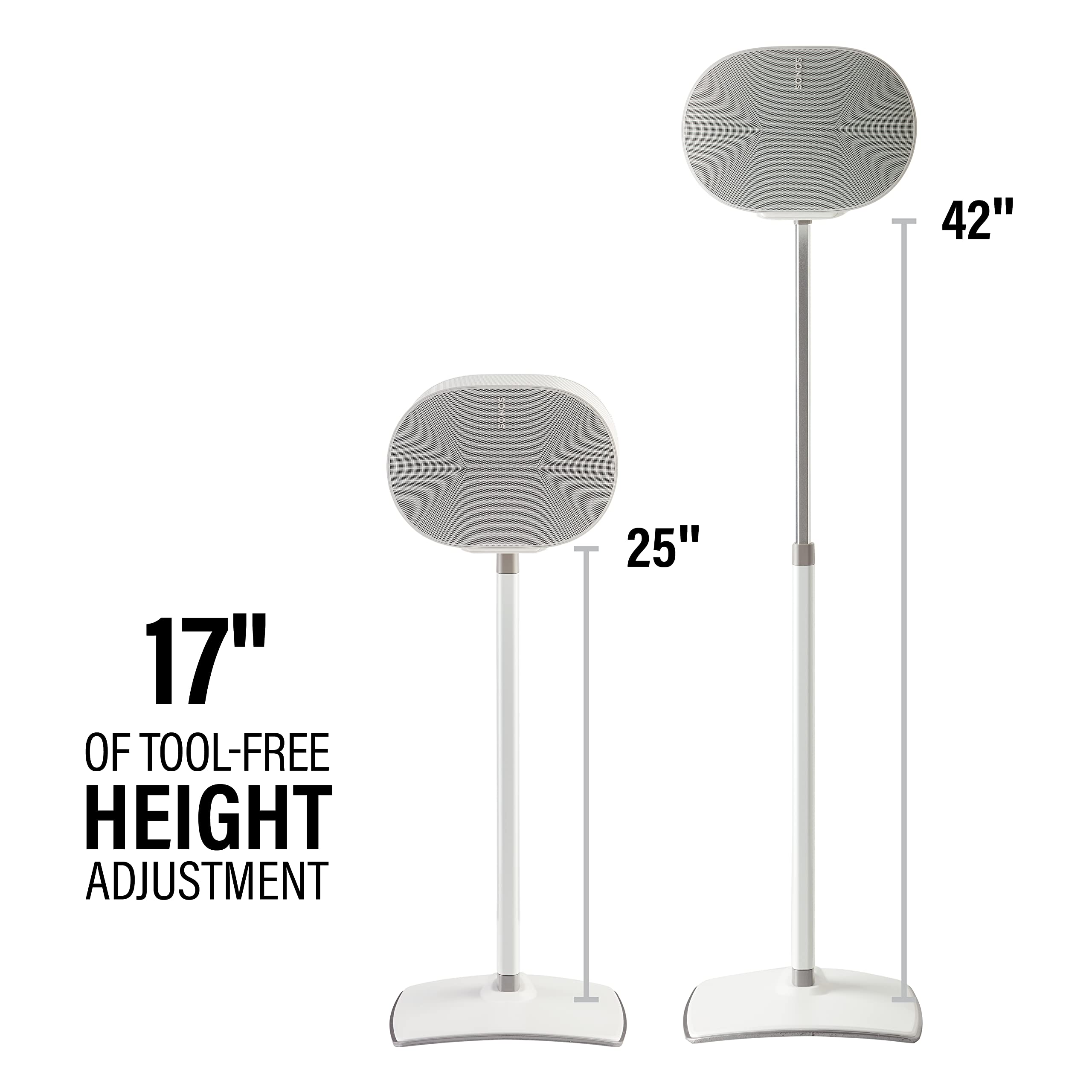 SONOS  
17" OF TOOL-FREE HEIGHT ADJUSTMENT  
25"  
42"