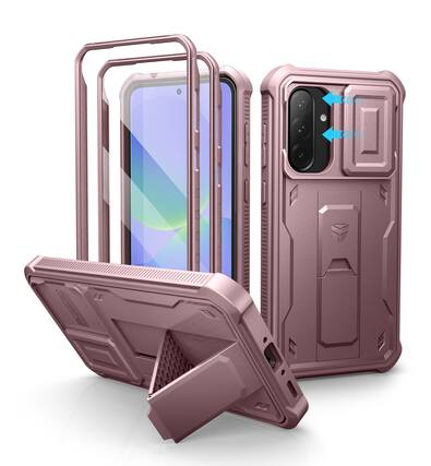 Front. Dexnor - Phone Case for Samsung Galaxy A36, Slide Camera Cover & Kickstand with 2 Front Frame Screen Protector - Peony Pink.