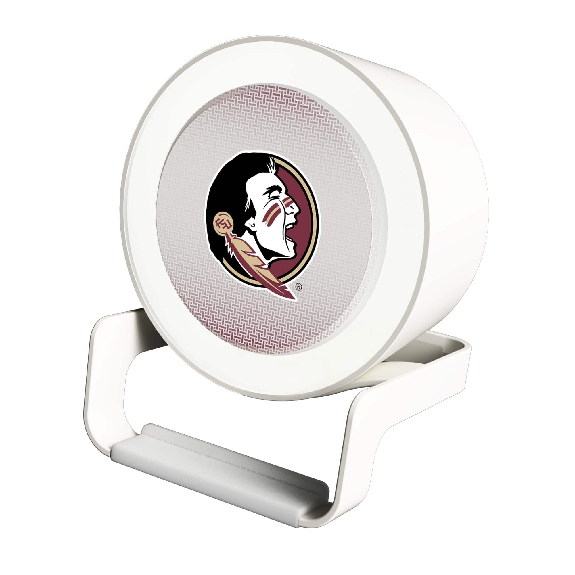 Front. Keyscaper - Florida State Seminoles Linen Print Nightlight Charger & Bluetooth Speaker - White.