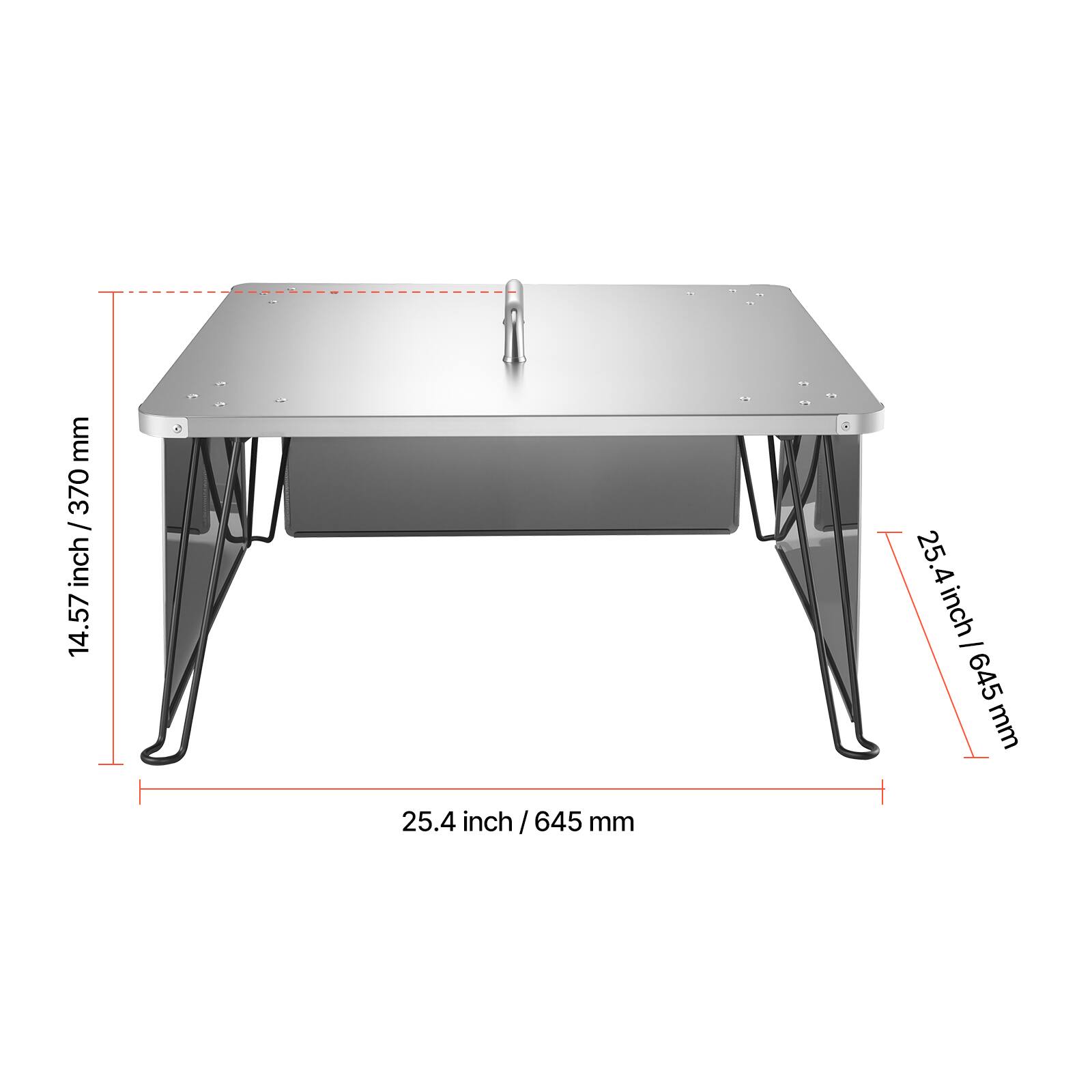 mm 370 / inch 14.57  
25.4 inch / 645 mm  
25.4 inch / 645 mm