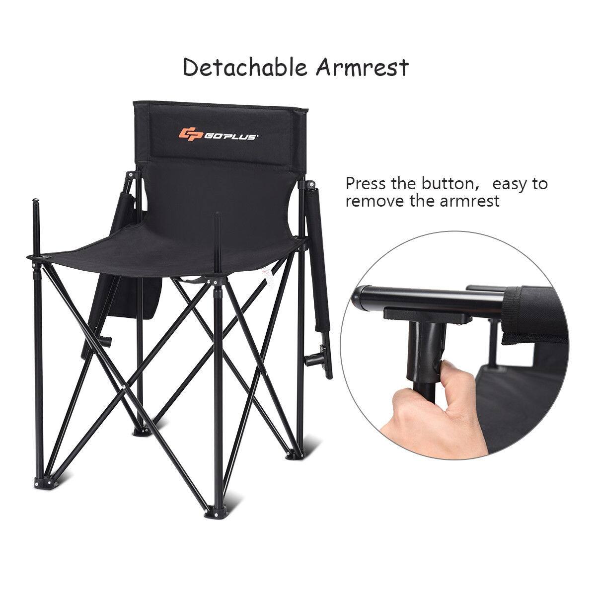 Detachable Armrest GOPLUS: Press the button, easy to remove the armrest.