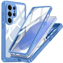 UUCOVER - Full Body Case for Samsung Galaxy S26 Ultra,Shockproof TPU+PC Built-in Screen Protector Compatible with MagSafe Cover - Blue